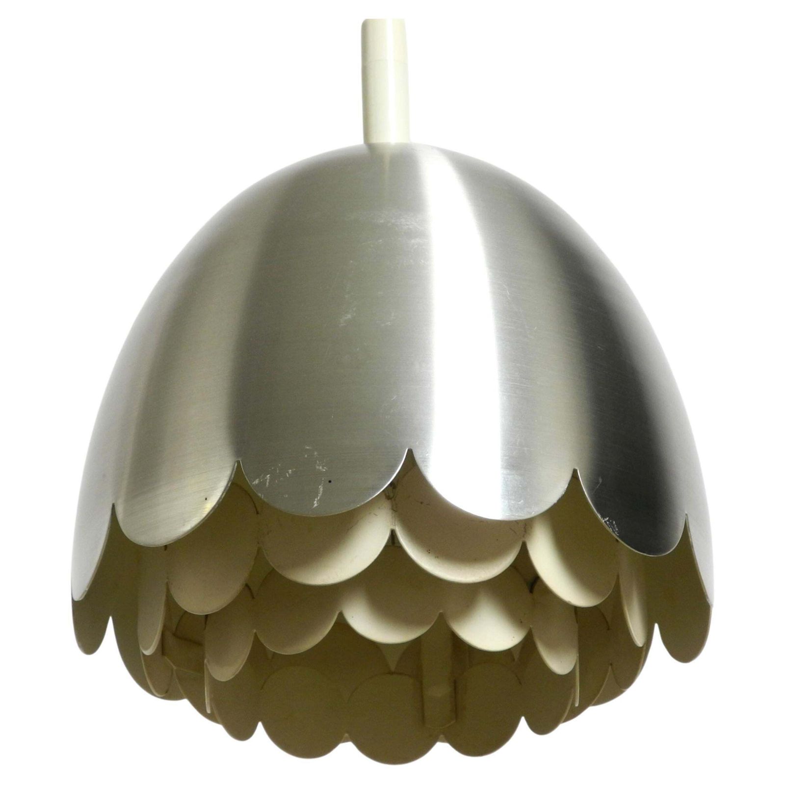 Small  1960s Space Age Pendant Lamp By Doria Made Of Aluminum And Metal