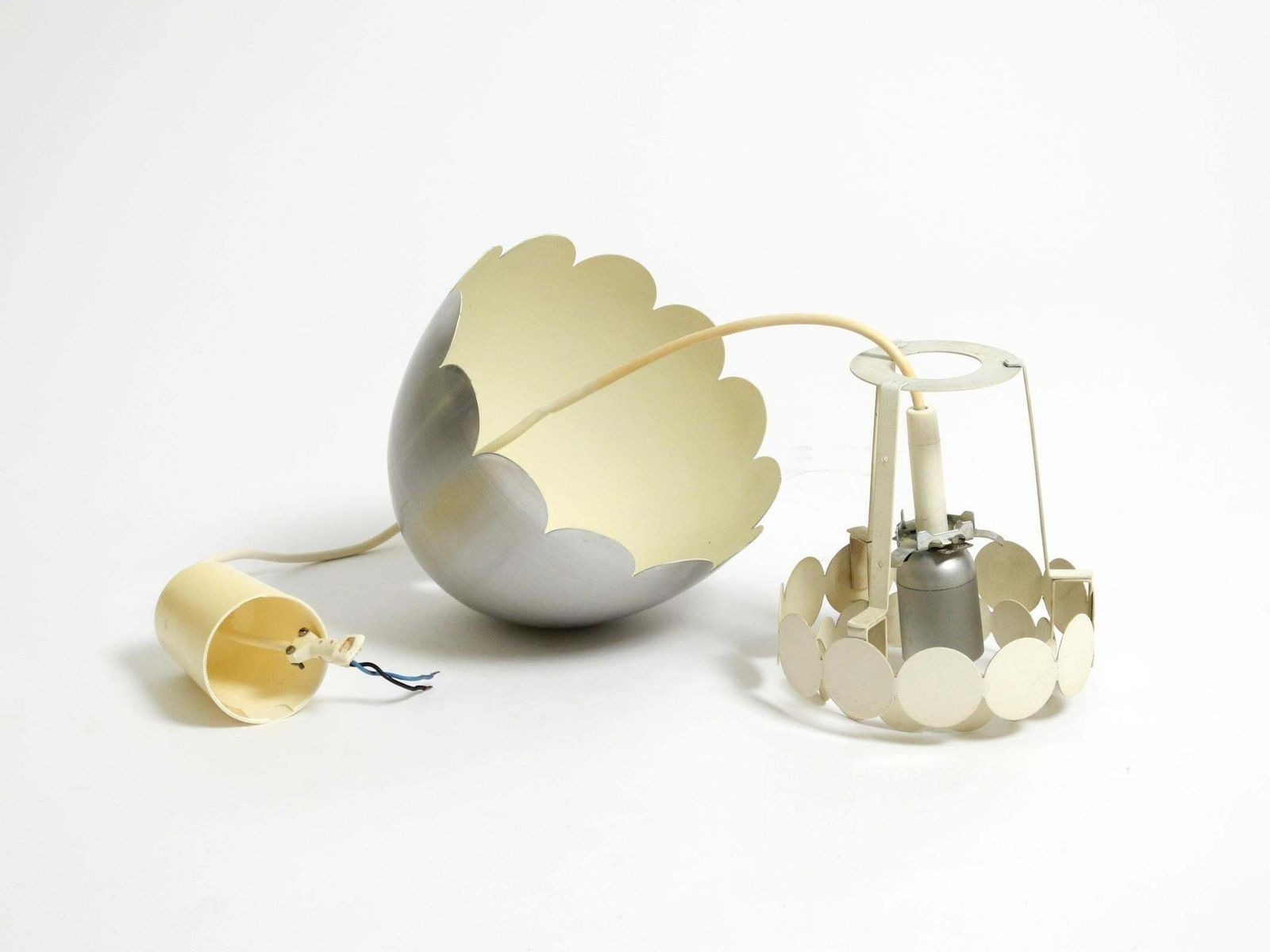 Small  1960s Space Age Pendant Lamp By Doria Made Of Aluminum And Metal photo buy
