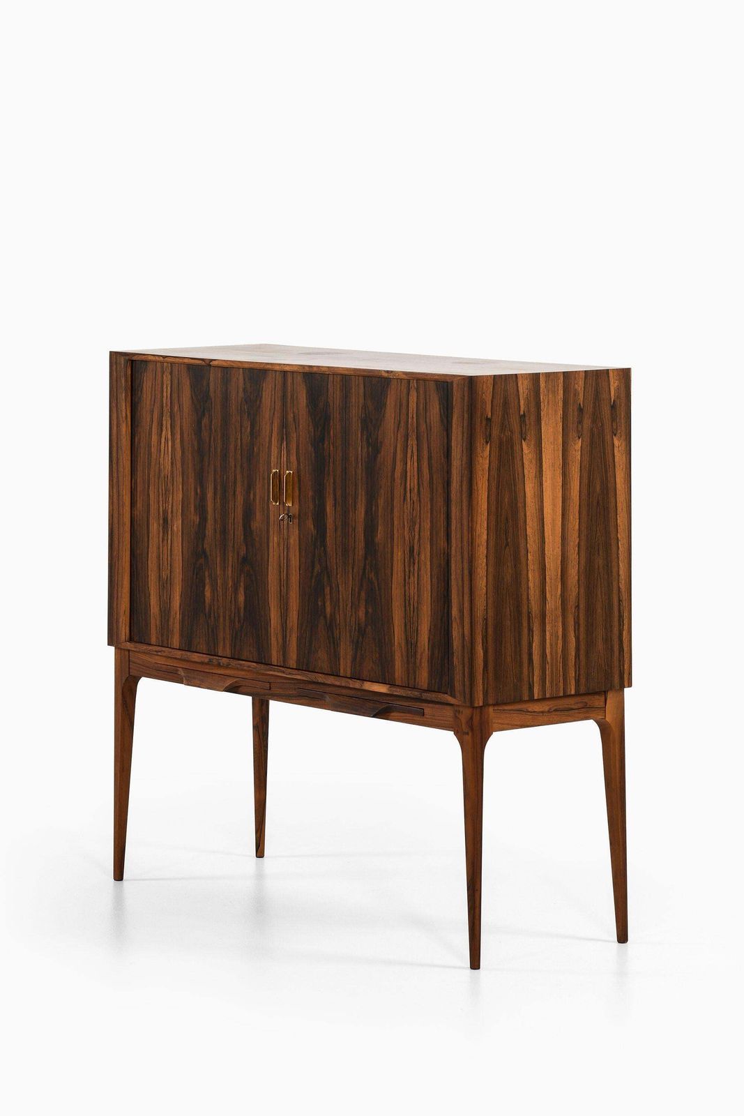 Bar Cabinet With Tambour Doors In Rosewood And Glass By Kurt østervig, 1960's photo for sale