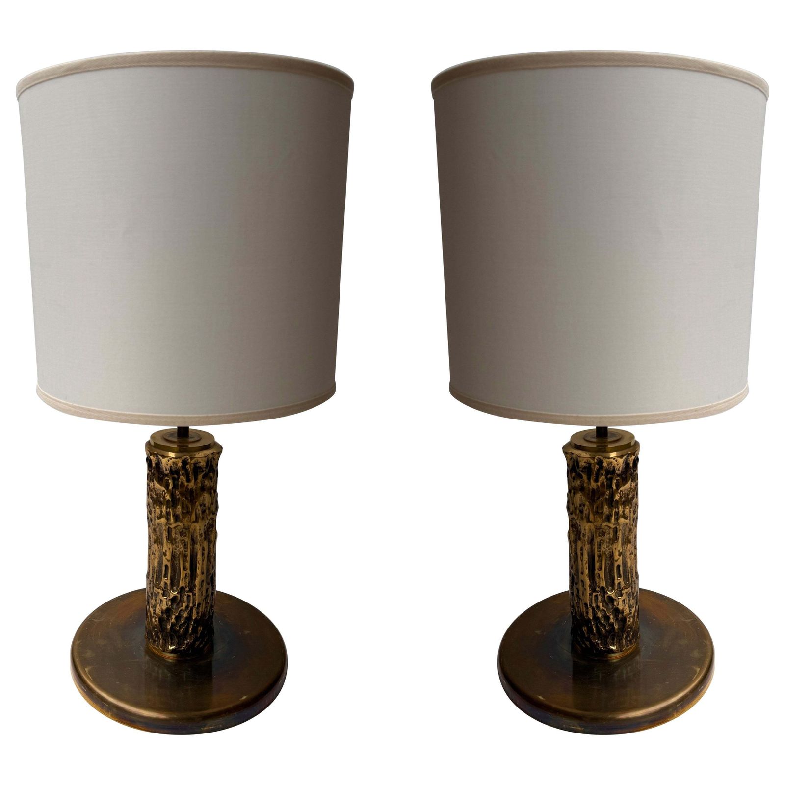 Pair Of Brass Sculpture Lamps By Angelo Brotto For Esperia Italy, 1980s