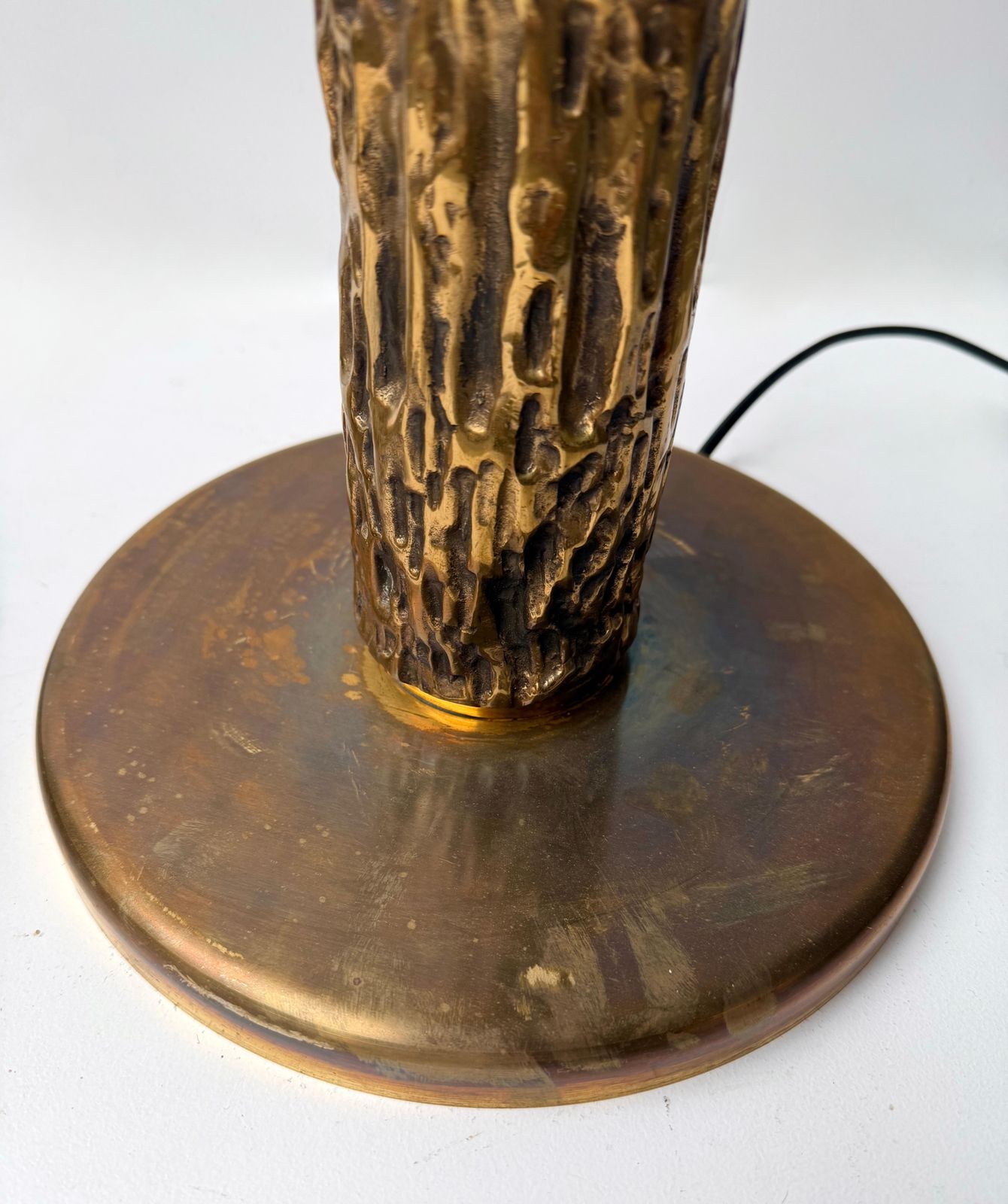 Pair Of Brass Sculpture Lamps By Angelo Brotto For Esperia Italy, 1980s photo for sale