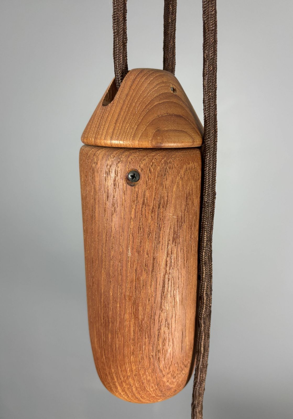 photo furniture Teak And Linen Umbrella Counter Balance Pendant By Domus, 1970s