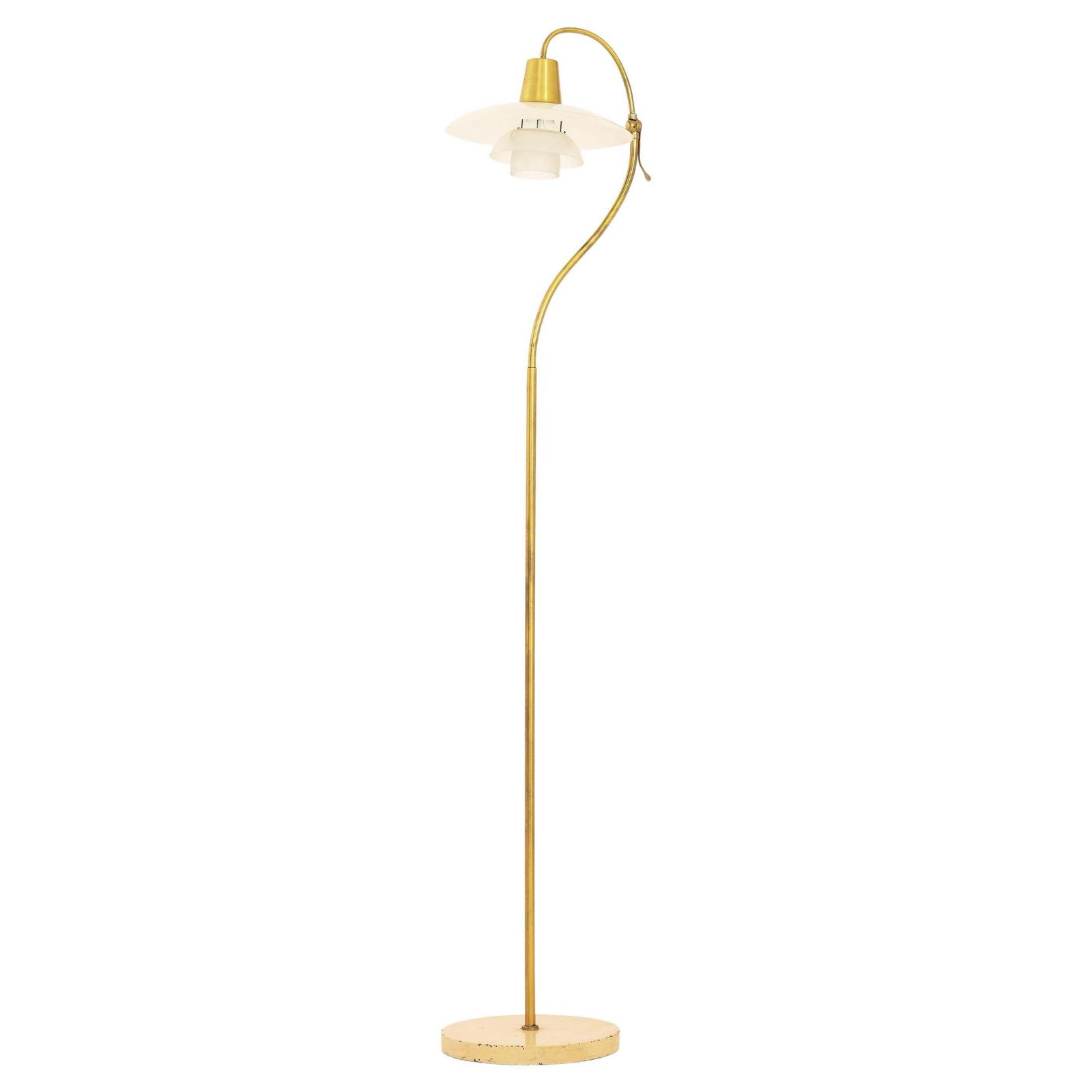Floor Lamp In Bronze Patinated Brass And Glass Shades By Poul Henningsen, 1940's