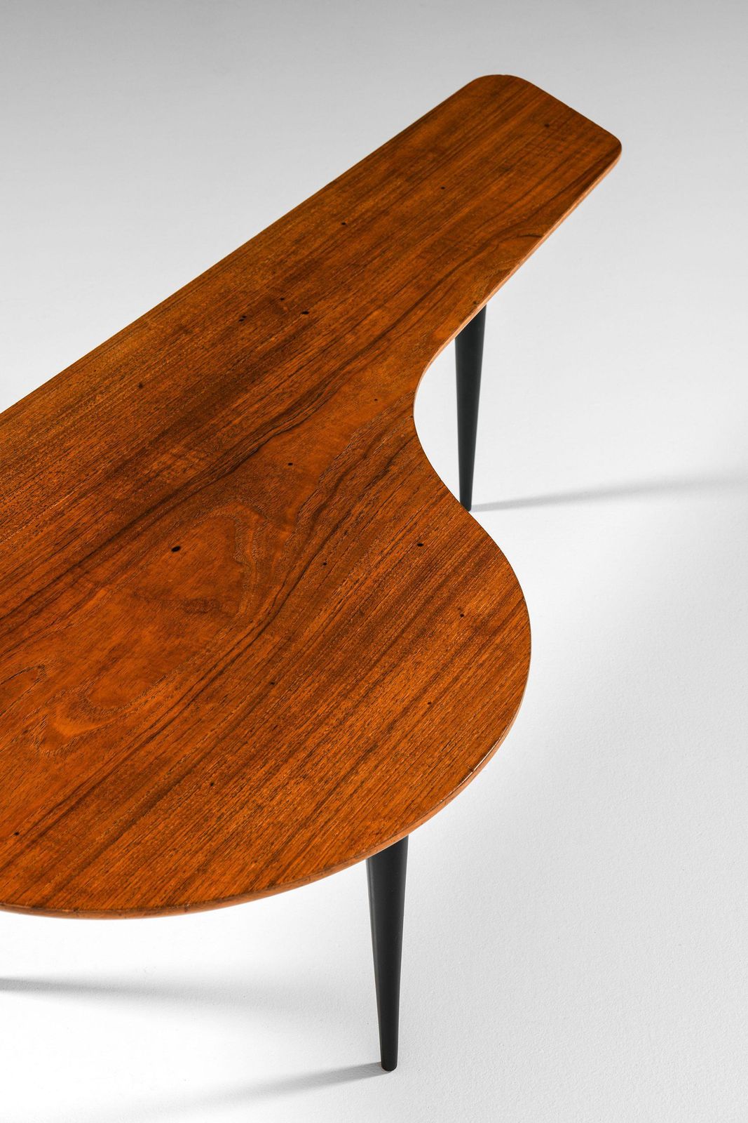Coffee Table In Black Lacquered Wood And Teak, 1950's photo 3403.0