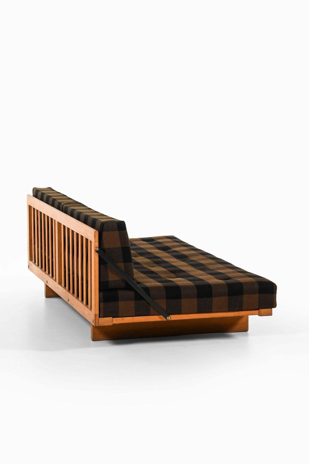 Sofa / Daybed In Oak, Brass And Original Fabric By Børge Mogensen, 1950's photo 8263.0