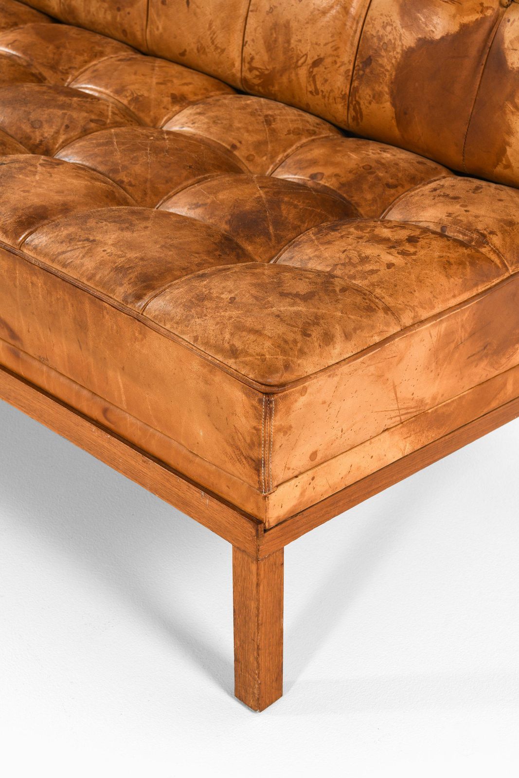 Sofa / Daybed Constanzebank In Teak, Steel And Leather By Johannes Spalt, 1960's photo buy