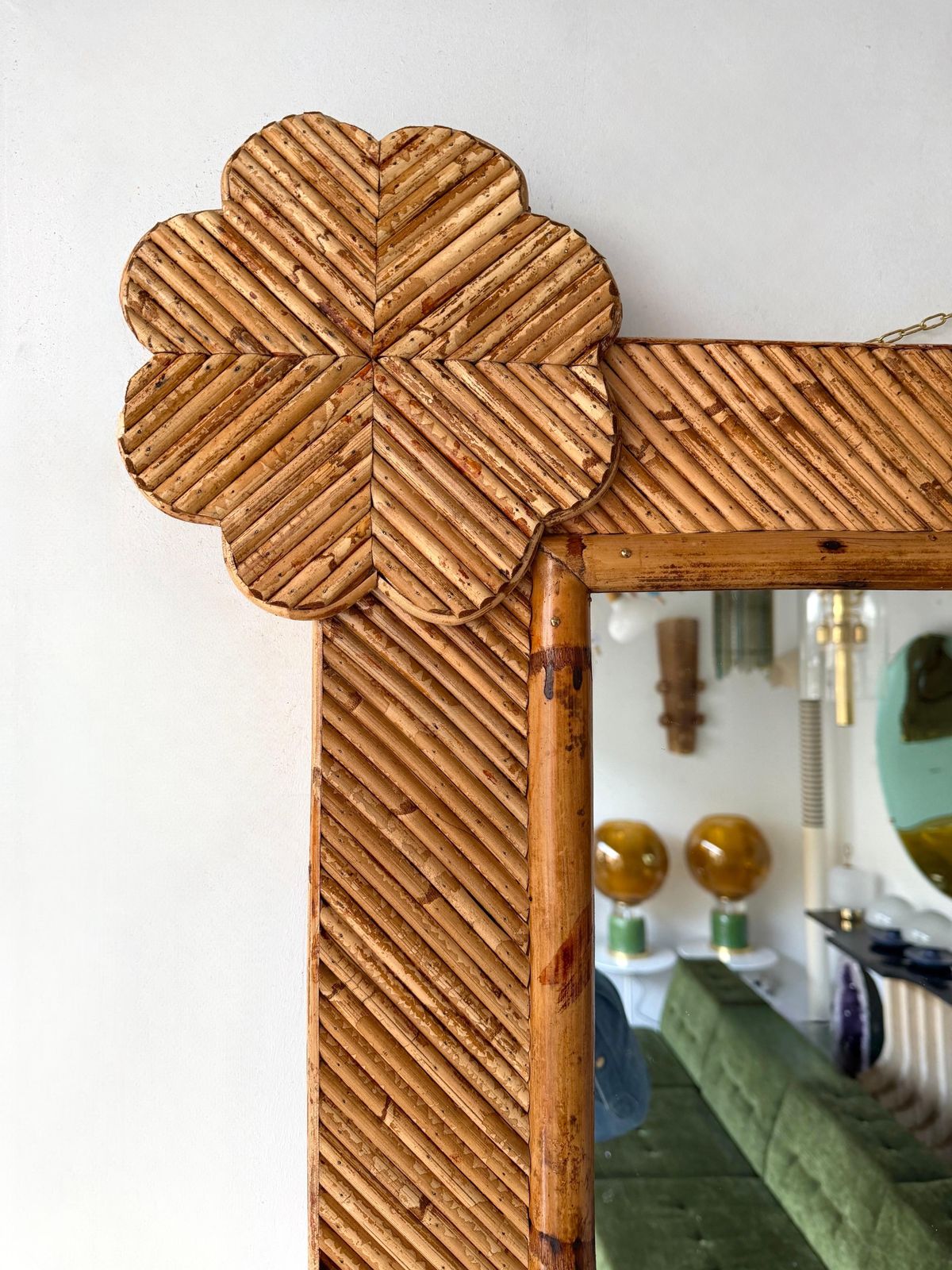 Bamboo And Rattan Mirror By Vivai Del Sud. Italy, 1970s photo buy