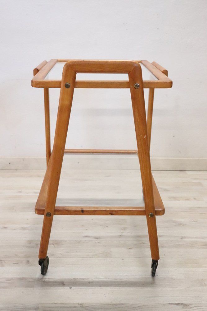 Wood And Glass Drinks Trolley Or Bar Cart, 1950s photo 1122.0