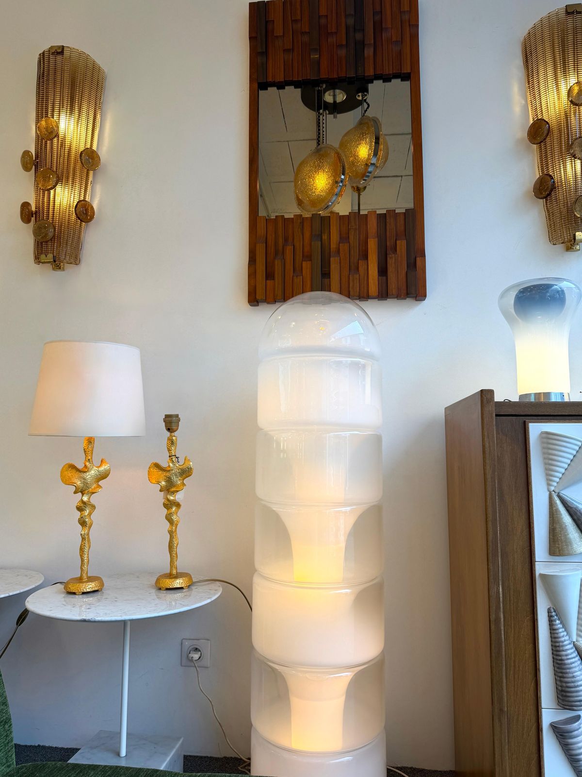 5303.0 Pair Of Lamps Gilt Metal By Nicolas De Waël For Fondica, France, 2000s photo