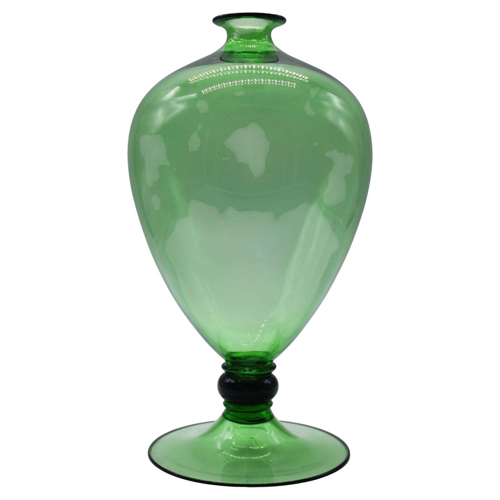 Barovier & Toso Vaso "Veronese" In Vetro Di Murano Verde, Italia 1980s
