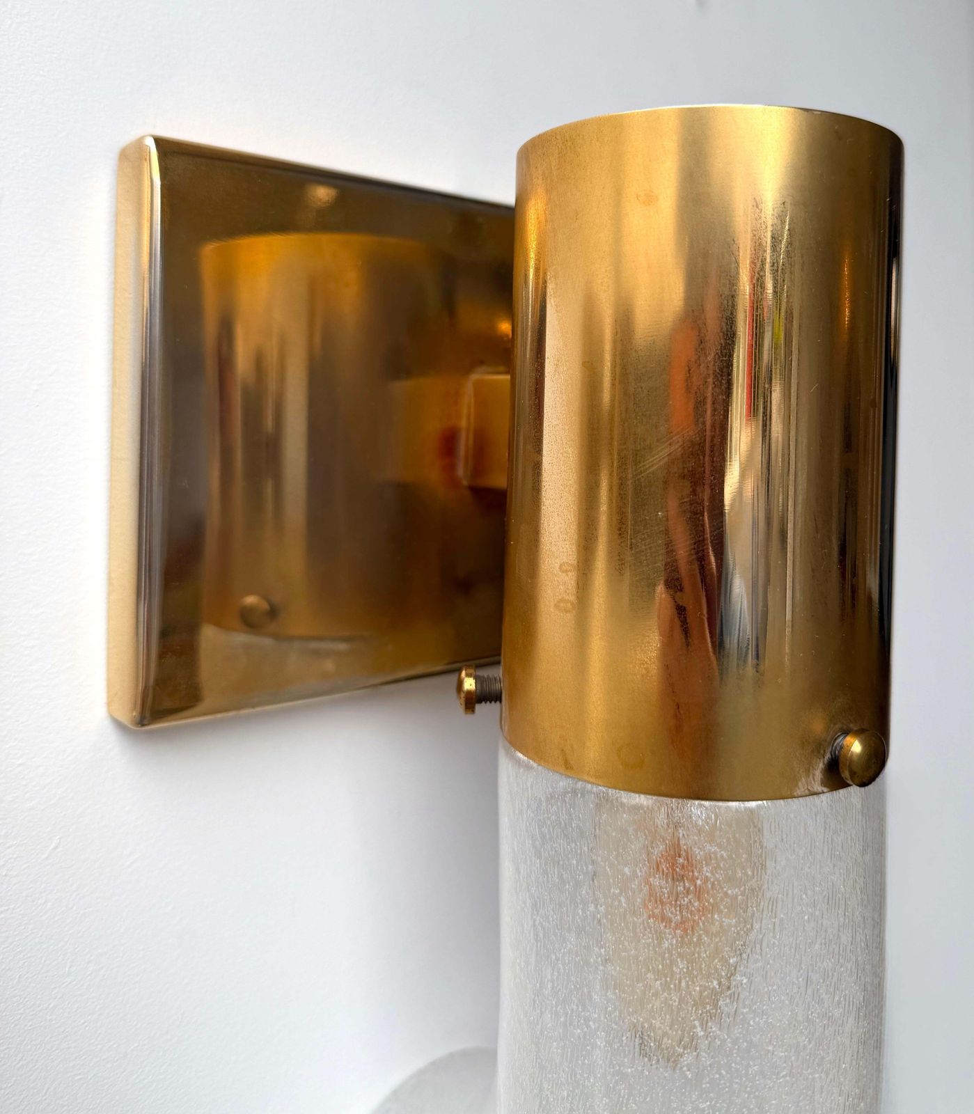 Brass Sconce Murano Glass By Aldo Nason For Mazzega, Italy, 1970s photo Lighting