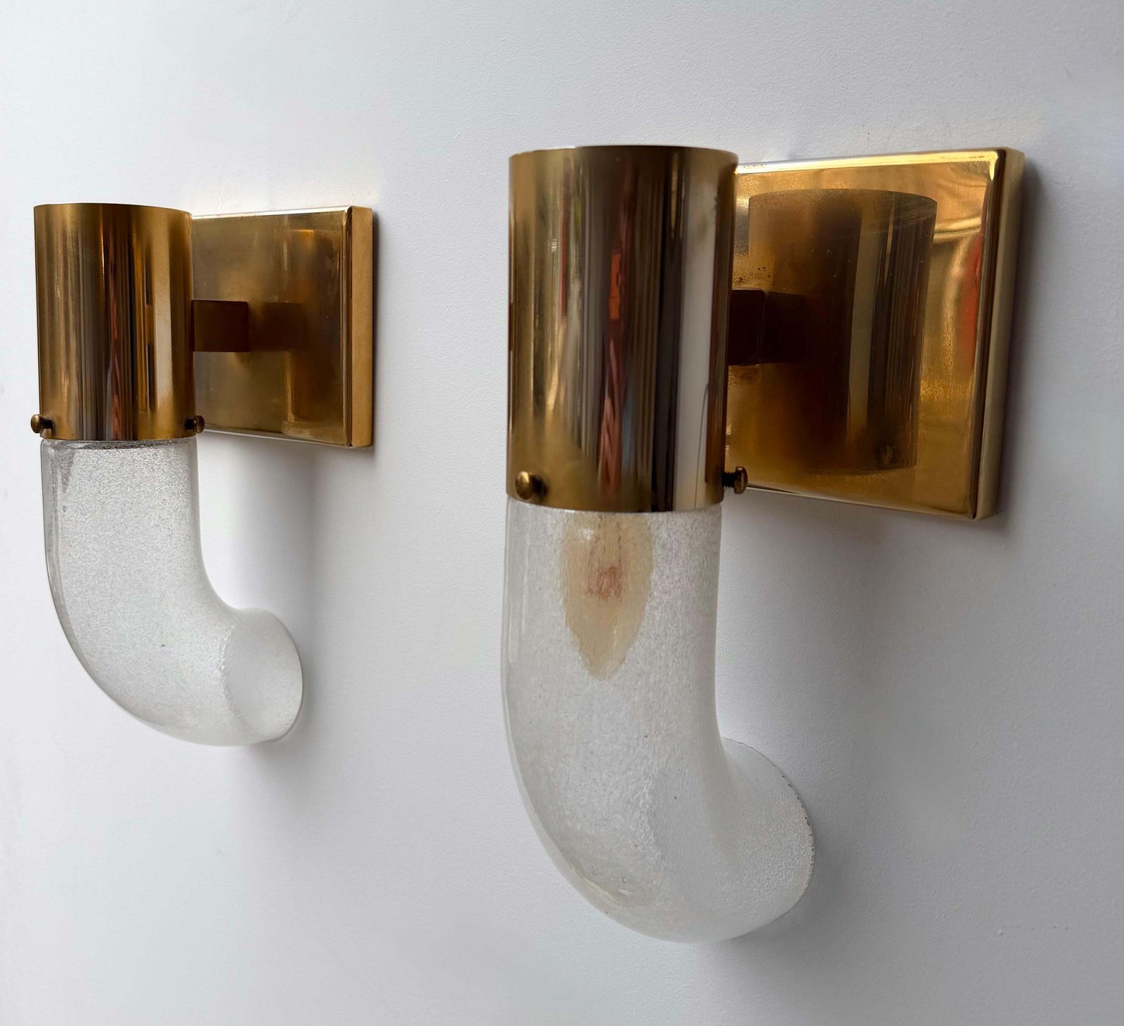 1946.0 Brass Sconce Murano Glass By Aldo Nason For Mazzega, Italy, 1970s photo