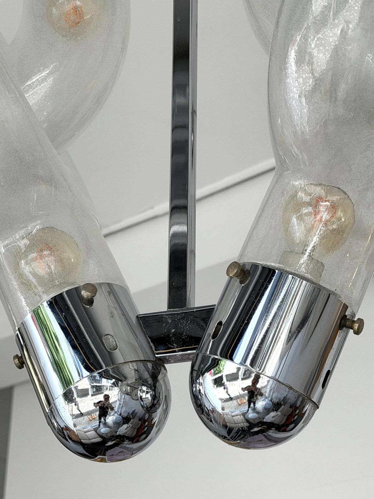 photo for sale Pendant Lighting Murano Glass And Metal By Aldo Nason For Mazzega, Italy, 1970s