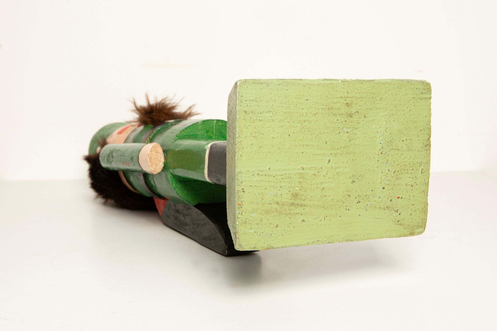 photo vinterior Vintage Christmas Big Green Nutcracker, Wood, Erzgebirge, Germany, 1970