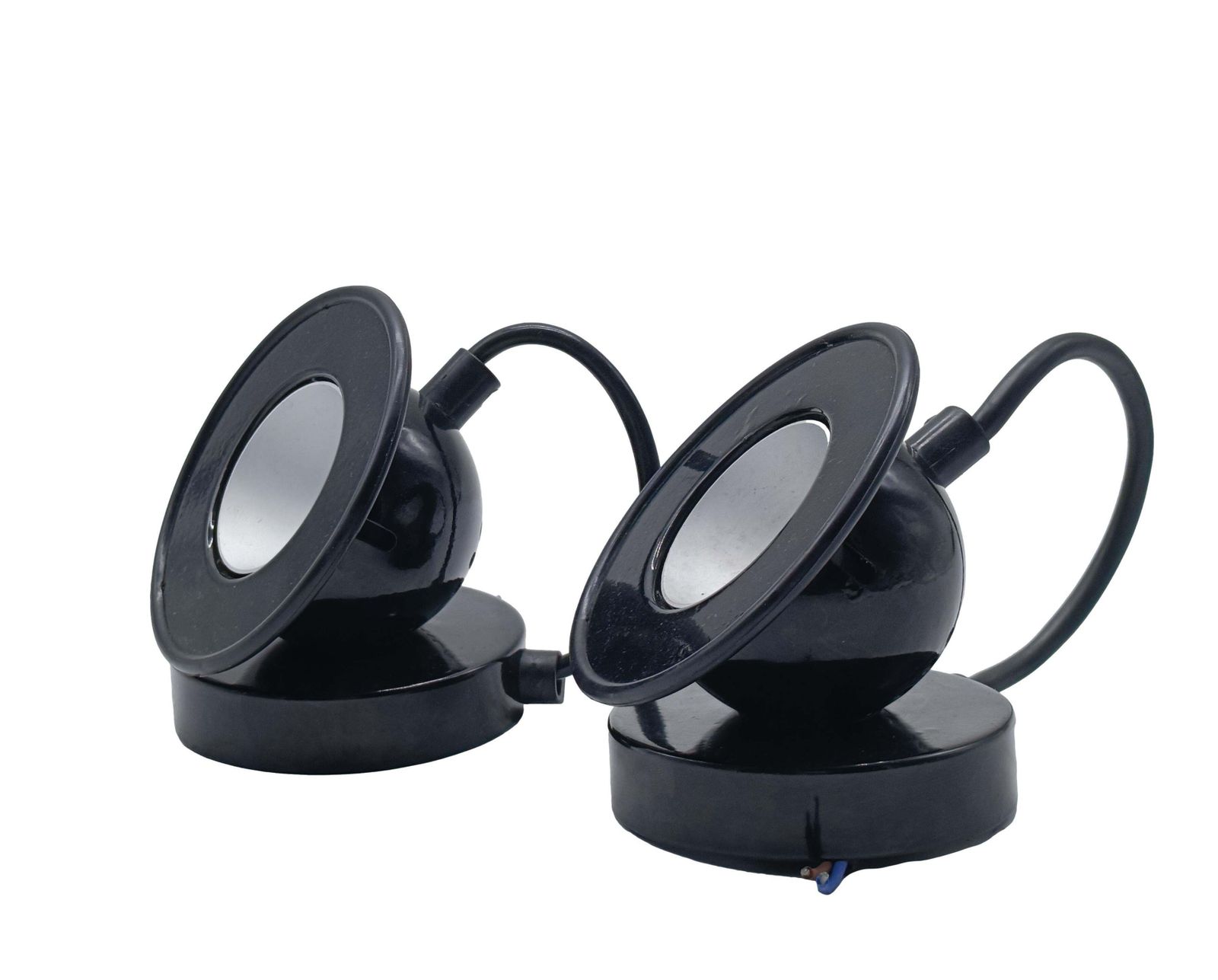 Piero Castiglioni And Gae Aulenti For Stilnovo Pair Of Black Lamps "Minibox" photo furniture