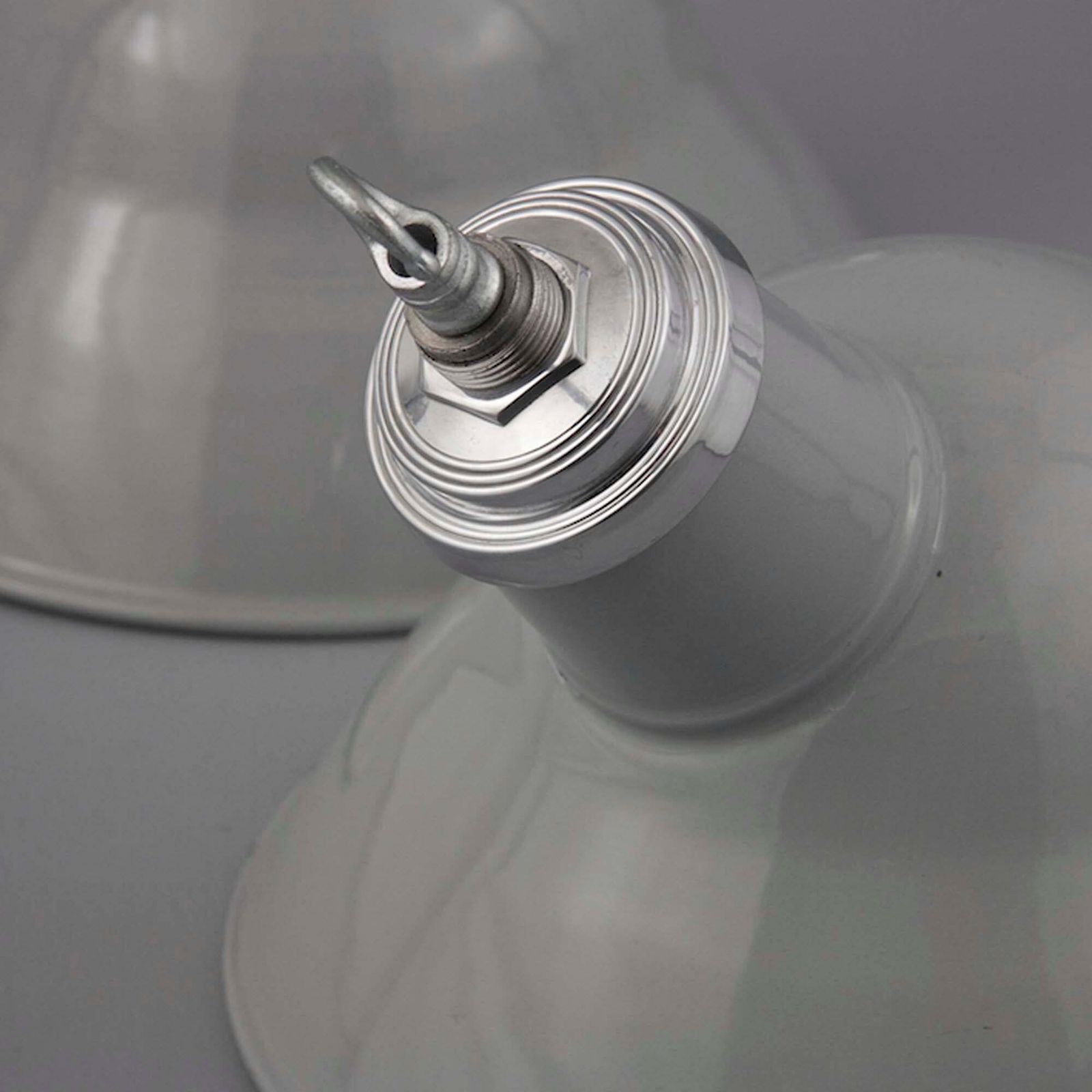 1950's Parabolic Grey Vitreous Enamel Factory Ceiling Light By Thorlux photo Home Fixtures