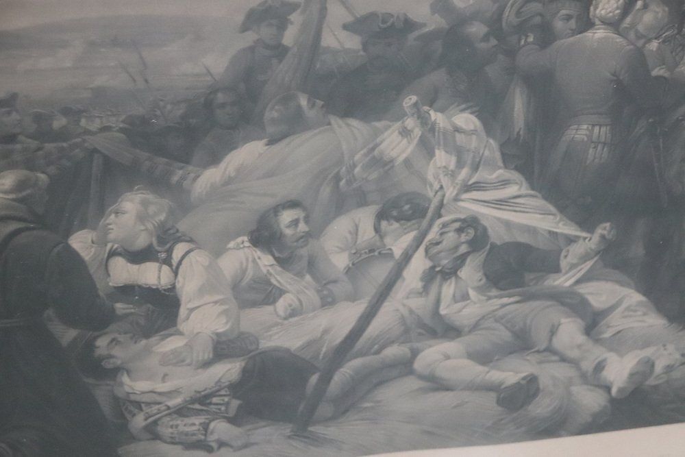 photo vintage Jean Pierre Marie Jazet, Large Engravings, 19th Century, Framed, Set Of 2