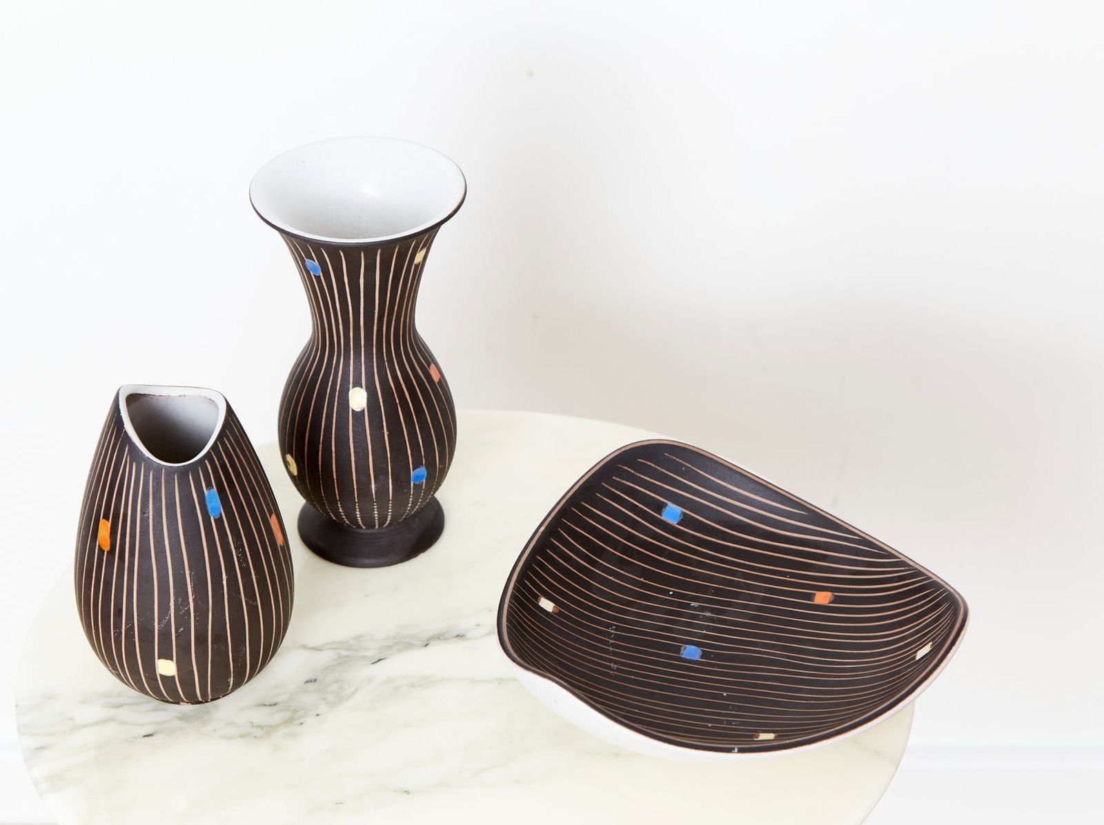 Mid Century West German Ceramics By Heiner Balzar For Steuler, 1960s, Set Of 3 photo for sale