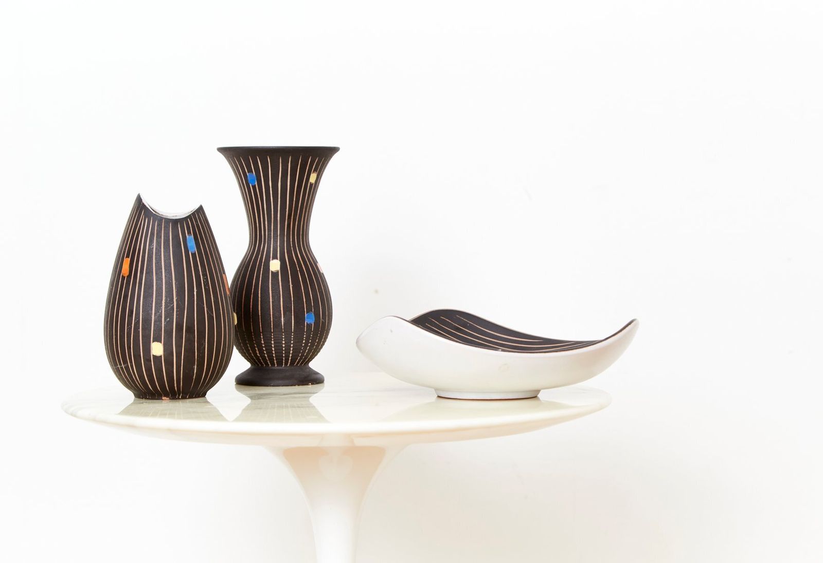 photo furniture Mid Century West German Ceramics By Heiner Balzar For Steuler, 1960s, Set Of 3