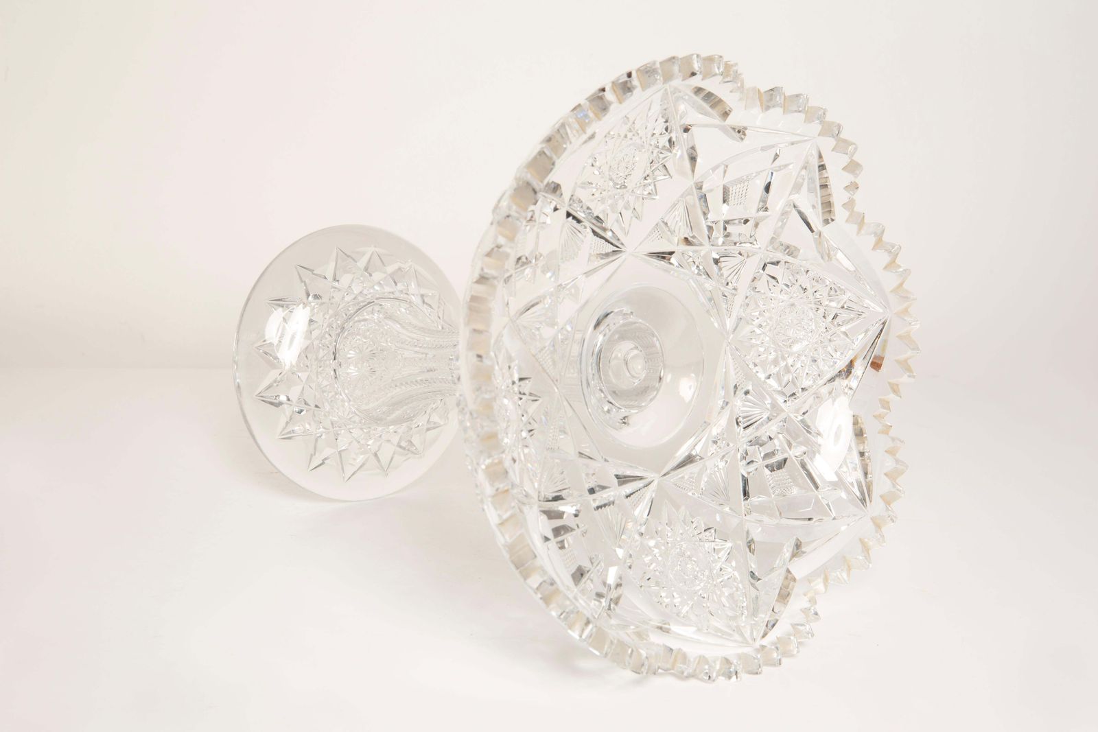 Vintage Transparent Decorative Crystal Glass Fruit Plate, Italy, 1960s photo vintage