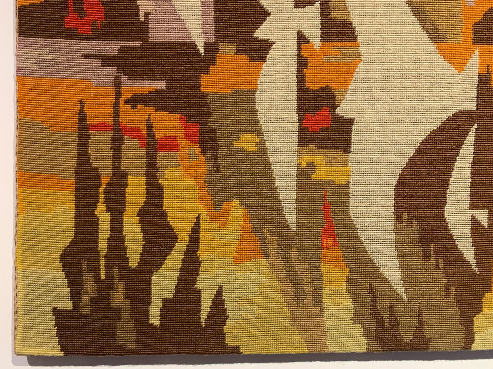 Mid Century Modern Wool Tapestry, Signed Duprez, French, 73x102 Cm photo for sale