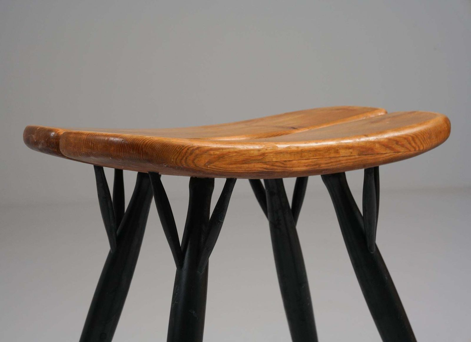 Pair Of Model Pirkka Stools, Ilmari Tapiovaara, Laukaan Puu, Finland, 1950s photo Furniture