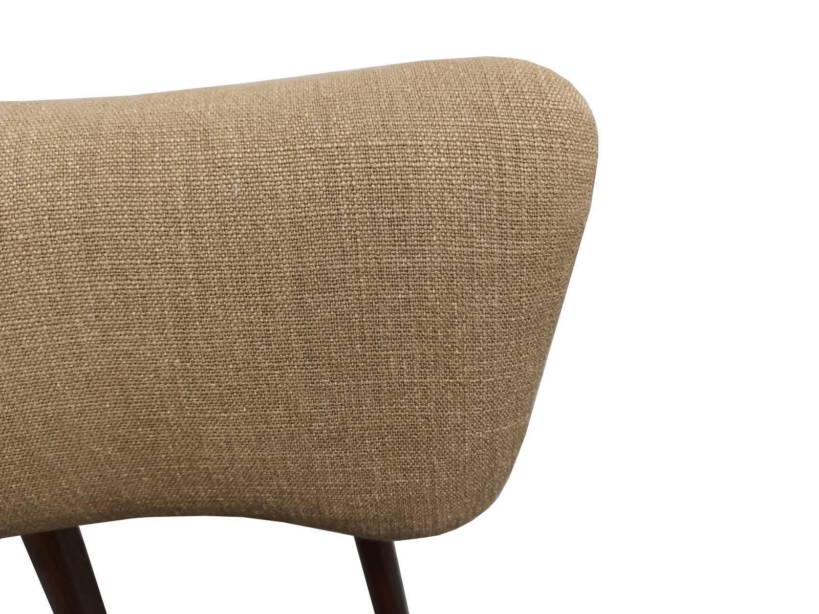 Mid Century Butterfly Chair, Camel Craft Linen By Pierre Frey, Europe, 1960s photo vinterior
