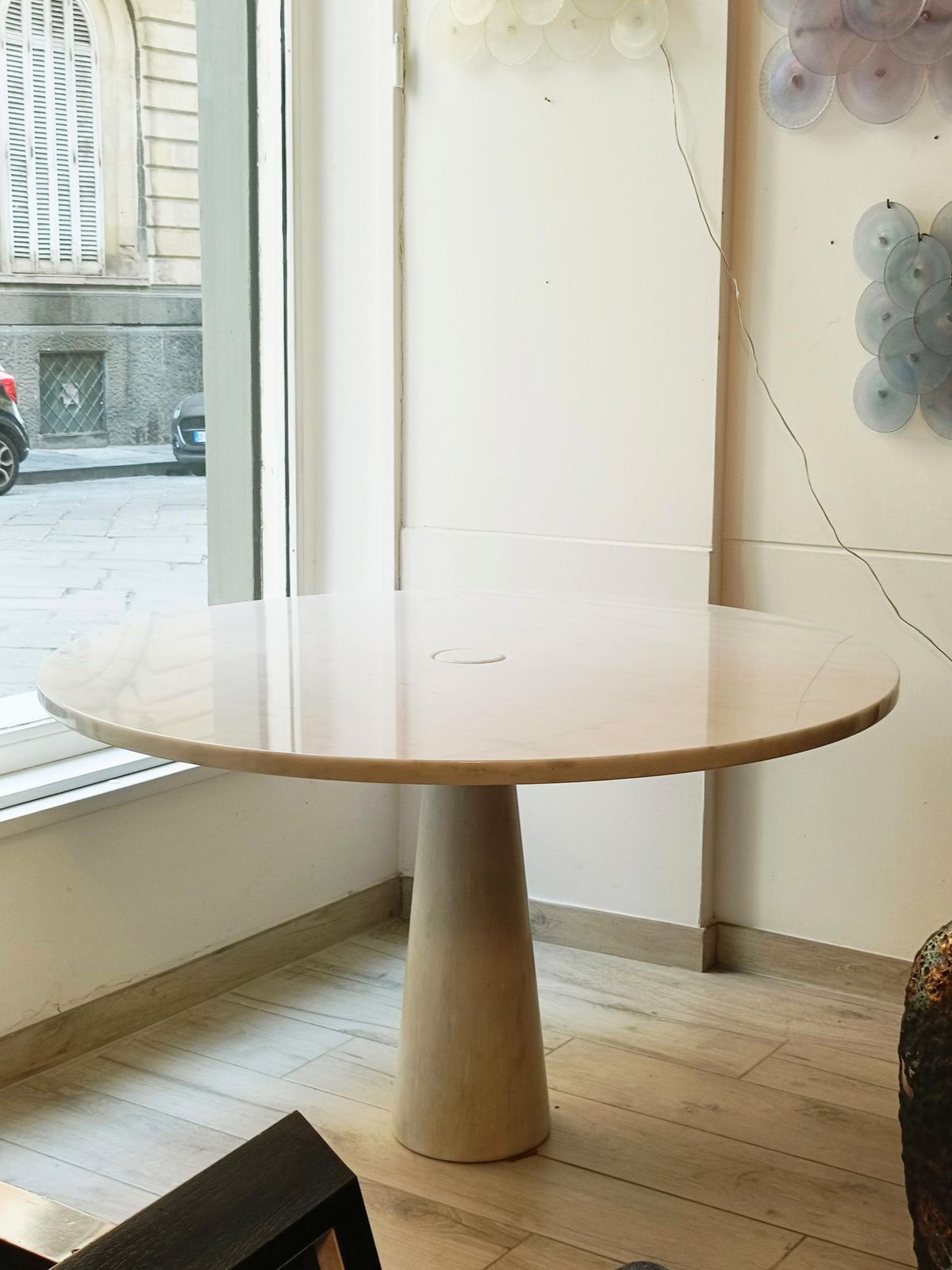 Angelo Mangiarotti Round Marble Table Series "Eros" Italy 1970s photo Furniture
