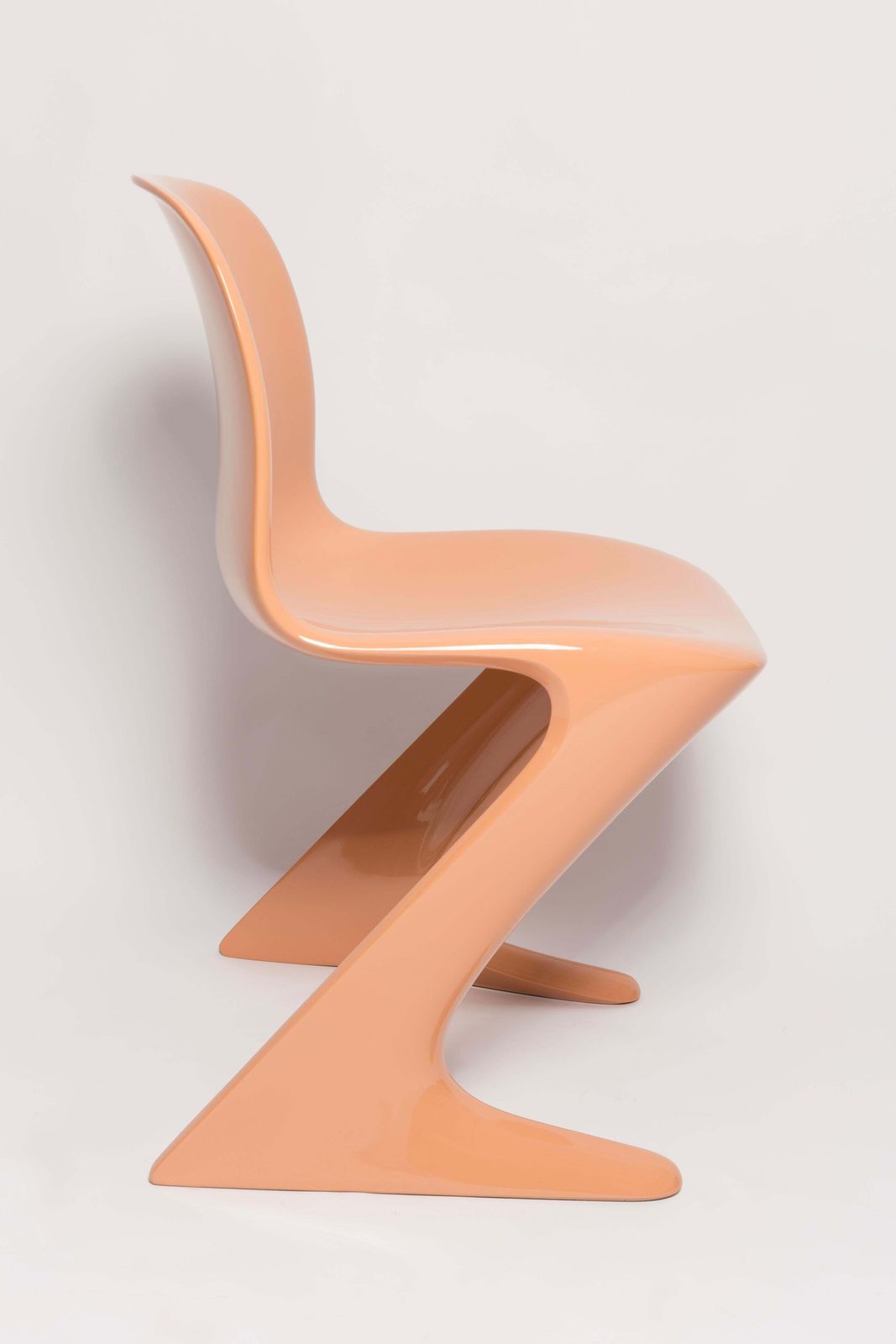 Mid Century Light Orange Apricot Kangaroo Chair, Ernst Moeckl, Germany, 1968 photo for sale