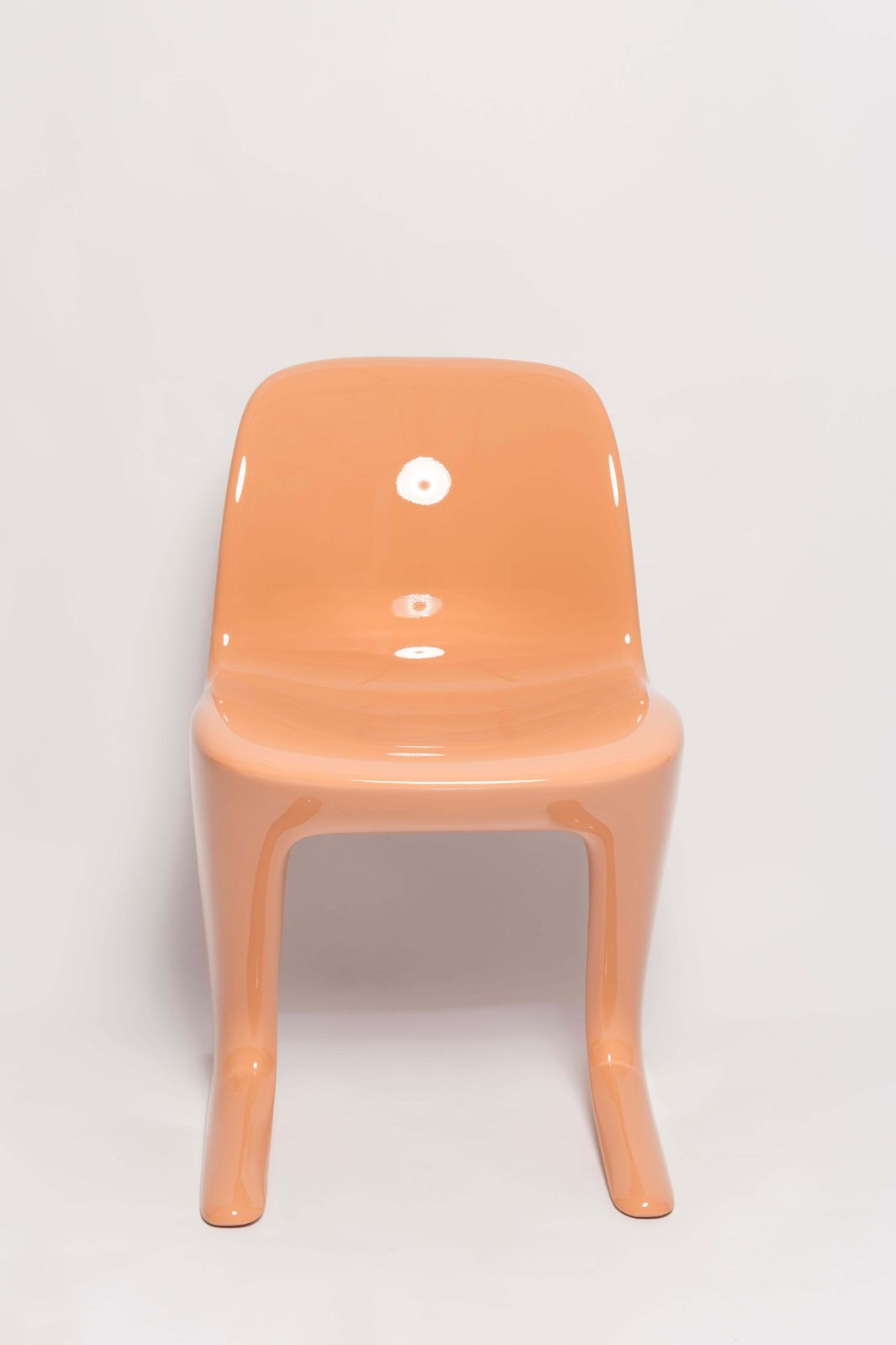Mid Century Light Orange Apricot Kangaroo Chair, Ernst Moeckl, Germany, 1968 photo Furniture