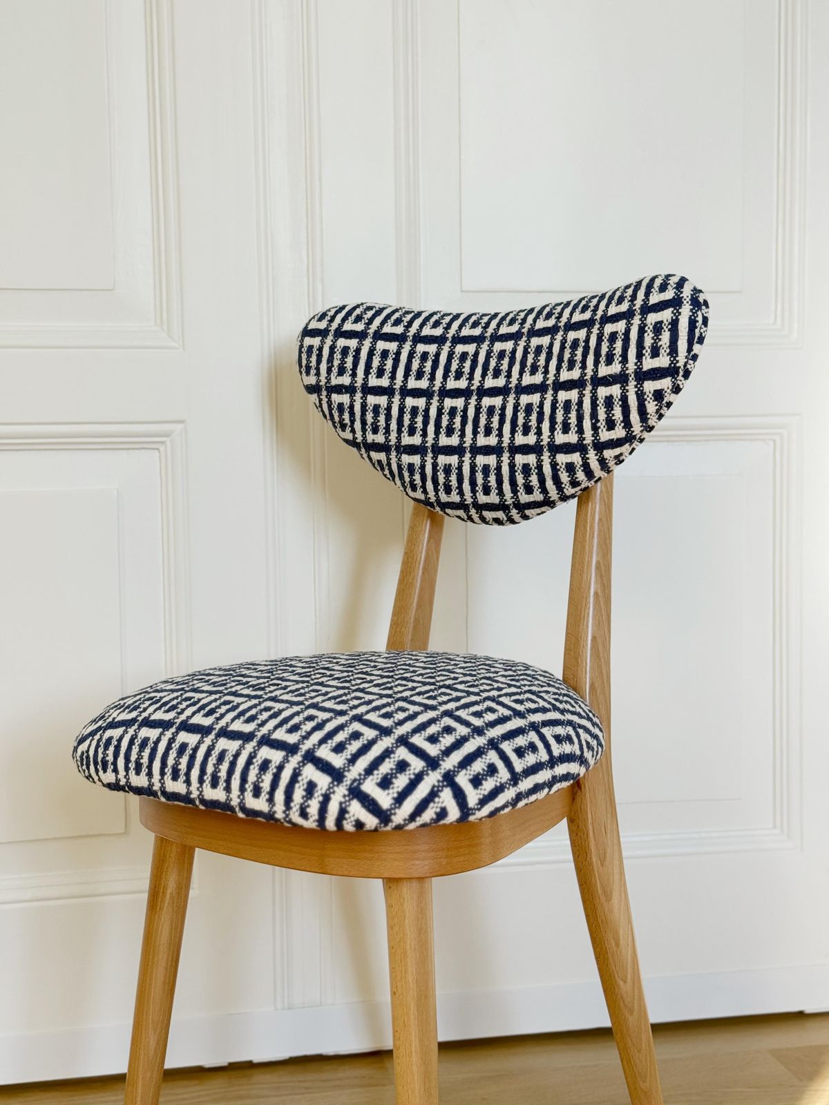 photo furniture Mid Century Heart Chair In Hsh Home Sweet Home Jacquard By Dedar, Europe, 1960s