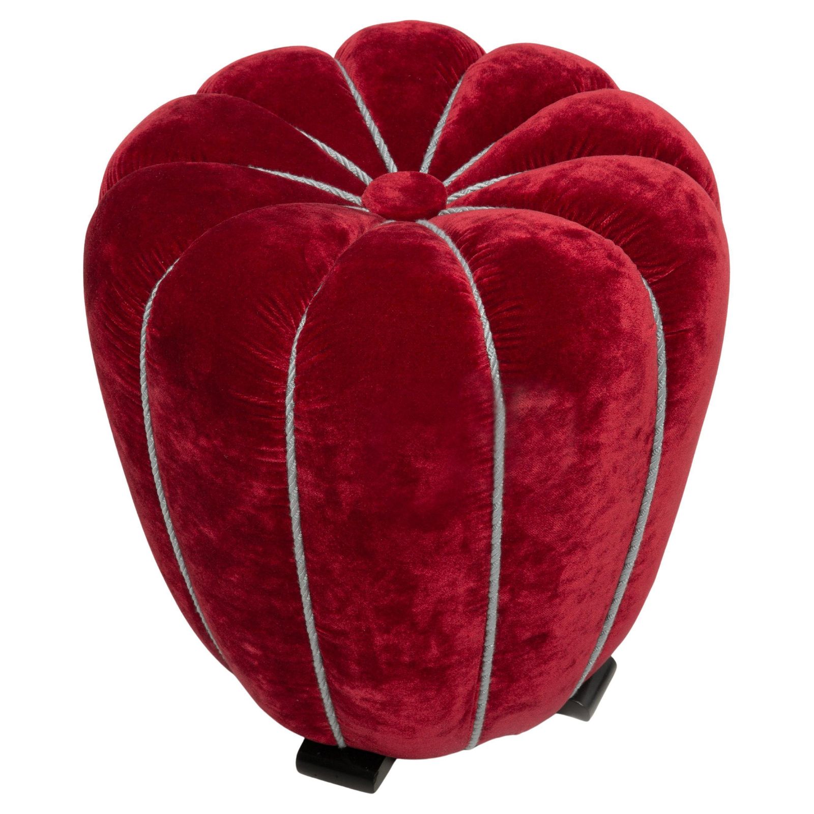 Art Deco Stool By Jindrich Halabala In Red Dedar Velvet