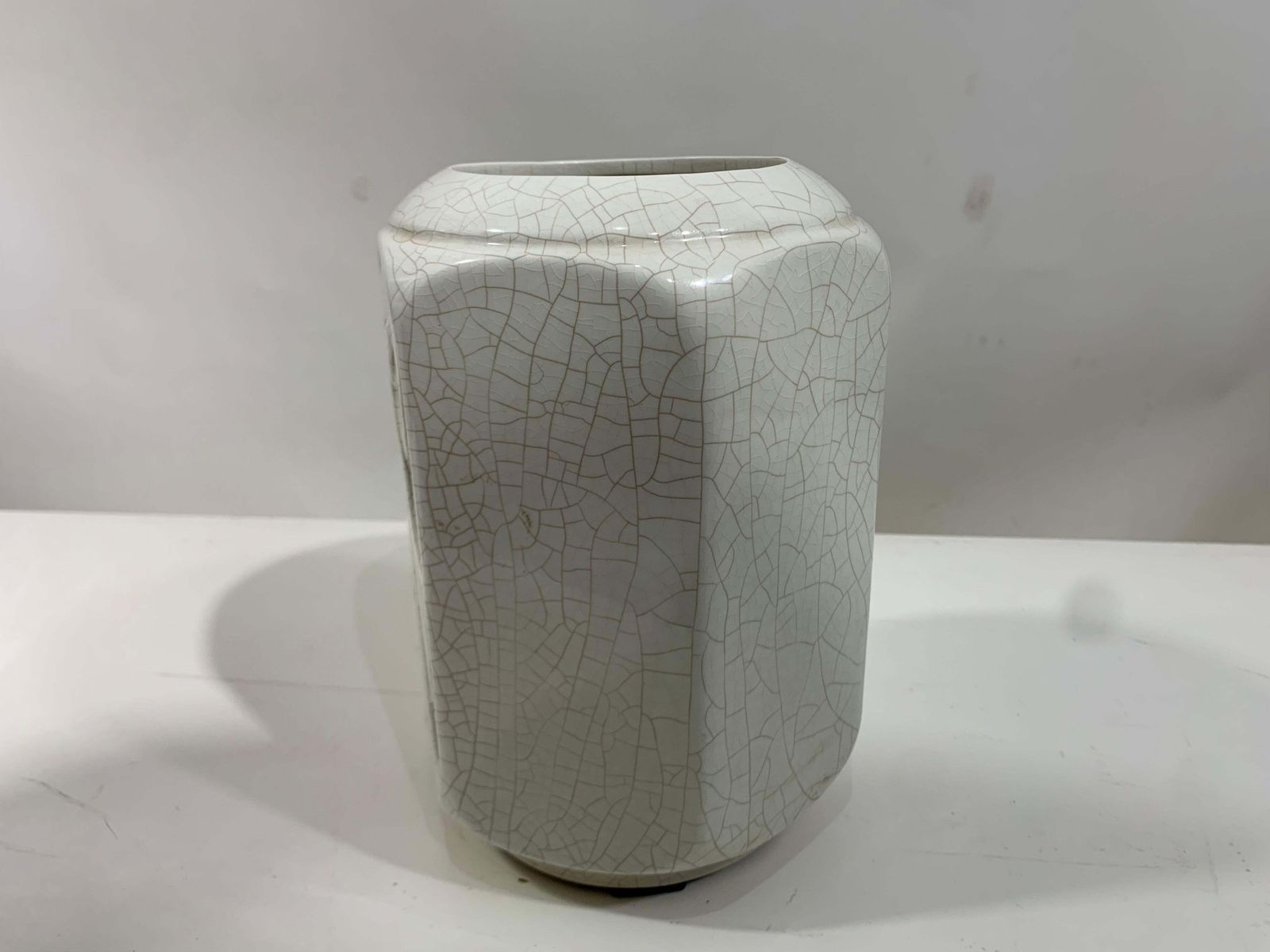 Home Decor Art Deco Enameled Ceramic Vases, Geometric Design, France, 1930s photo