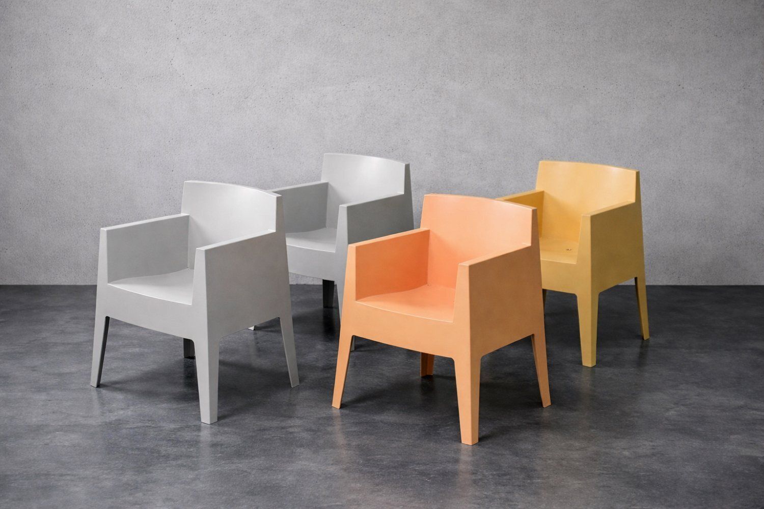 Mid Century Modern Italian Atlantide Toy Plastic Chairs By Philippe Starck For Driade, 1990s, Set Of 4 photo furniture