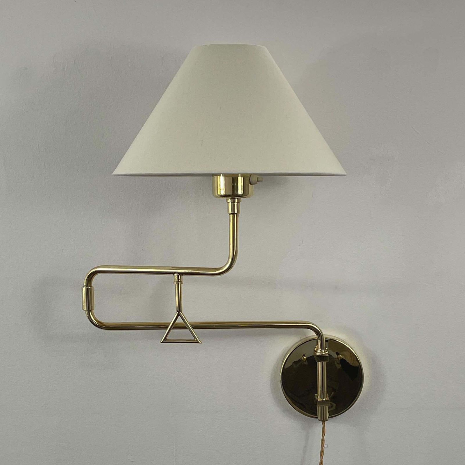 Articulating Brass Wall Light, Armatur Hantverk Tibro, Sweden 1950s photo furniture