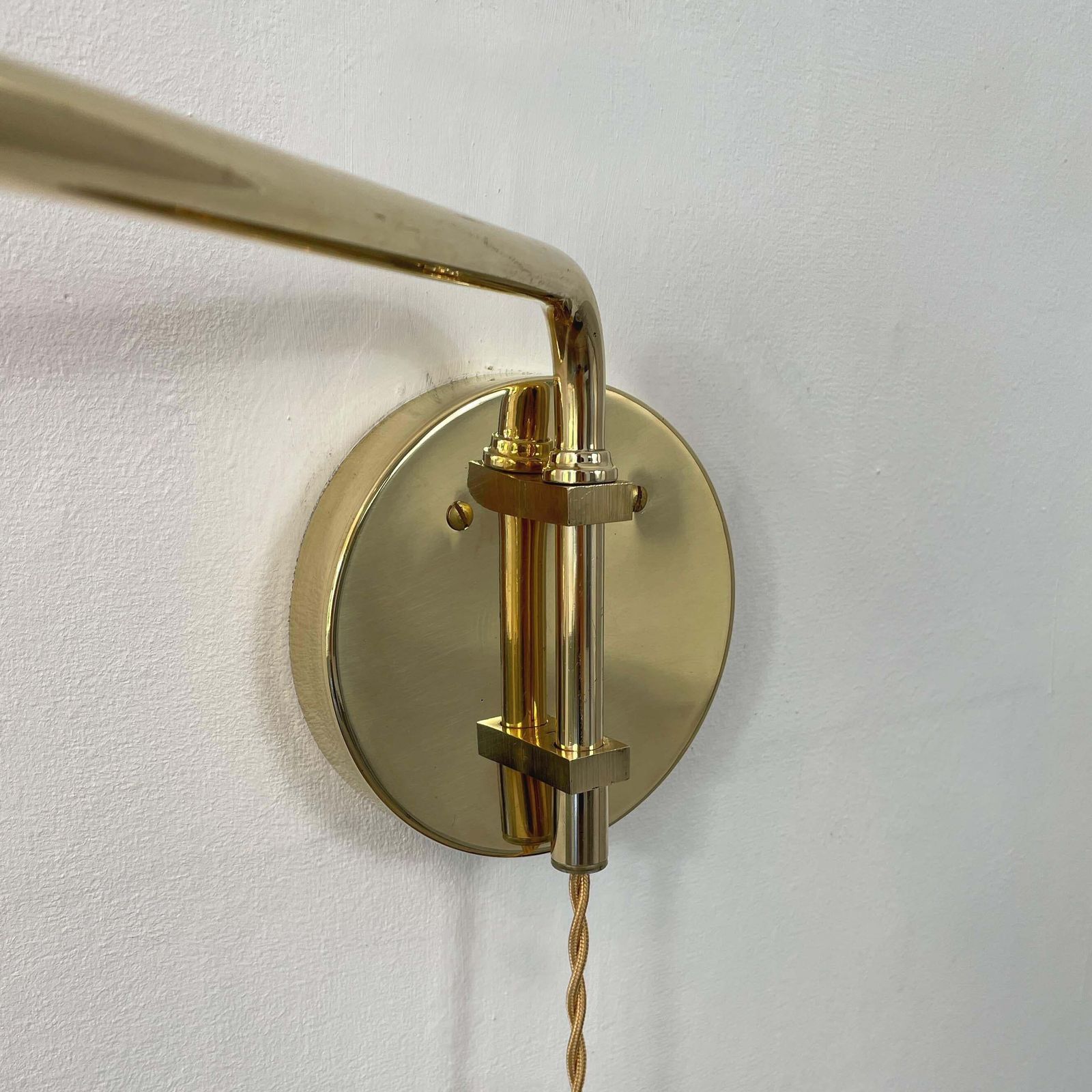 Articulating Brass Wall Light, Armatur Hantverk Tibro, Sweden 1950s photo vintage