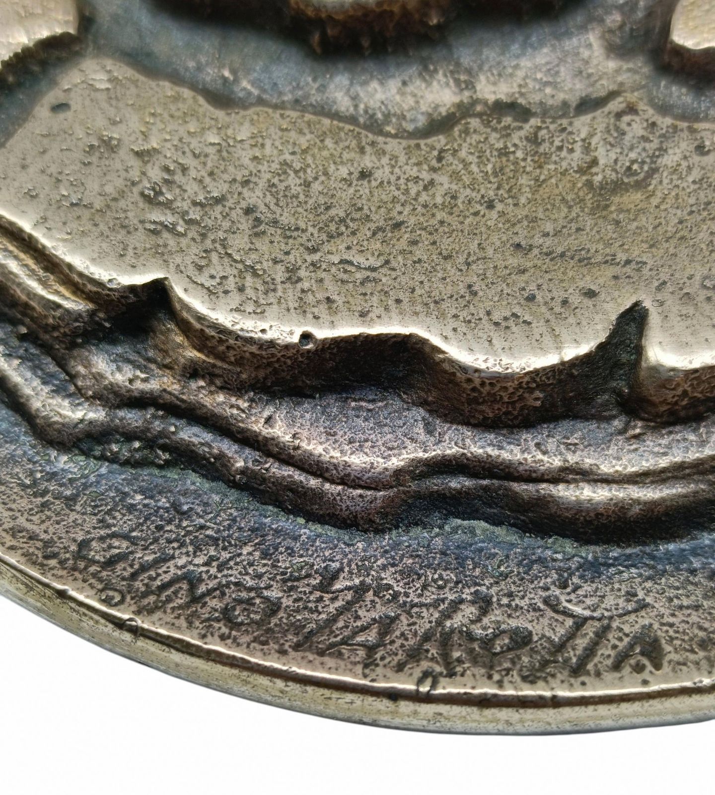 Gino Marotta Decotive Bronze Medallion "La Rosa Sibillina," Signed, 2000s photo for sale