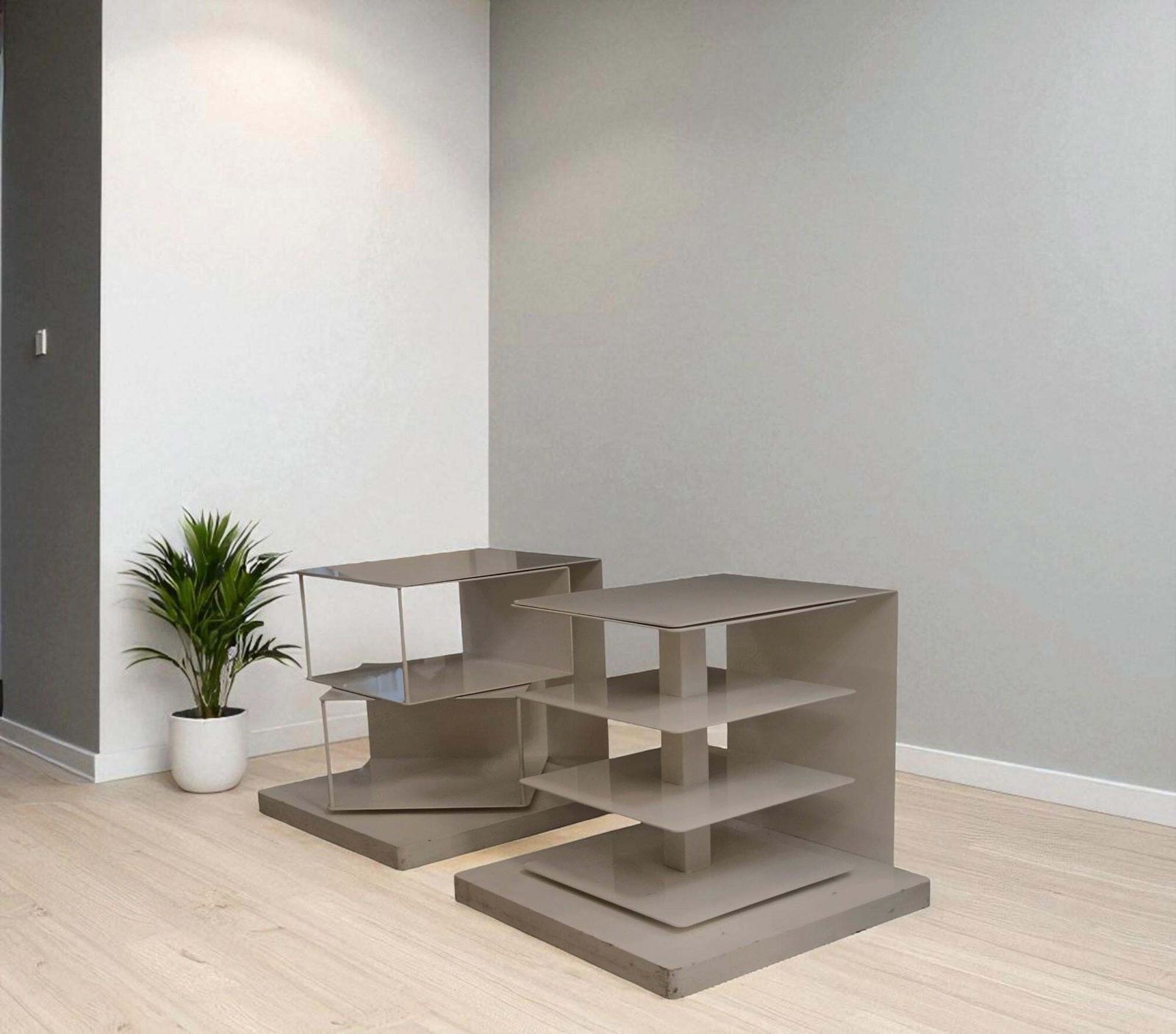 Pair Of Nightstands / Bookcases Ptolomeo, Italy 1980s photo vinterior