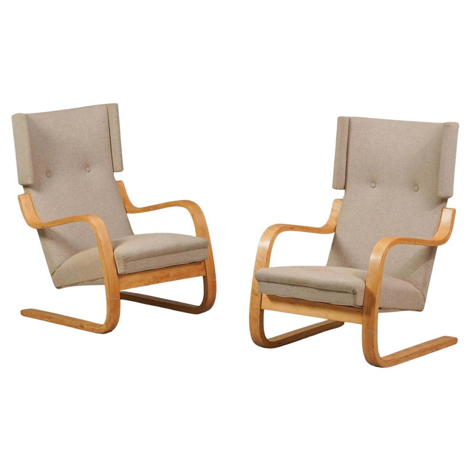 Pair Of Model 401 Armchairs, Alvar Aalto, Oy Huonekalu  Ja Rakennustyötehdas Ab