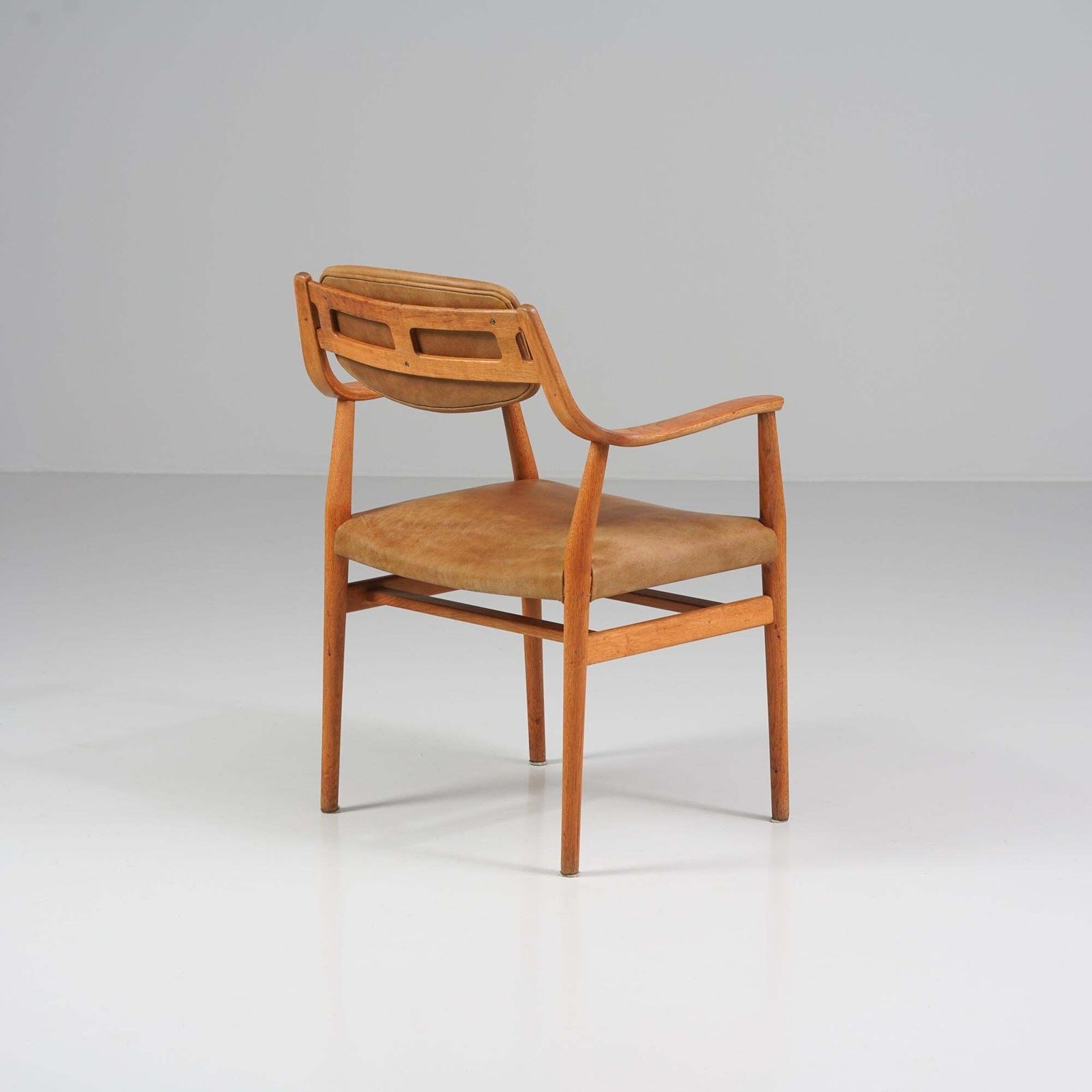 Teak And Leather Armchair, Denmark, 1960s photo vinterior