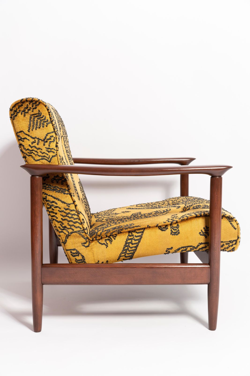 Pair Of Midcentury Tiger Velvet Armchairs, Gfm 142, Edmund Homa, Europe, 1960s photo vinterior
