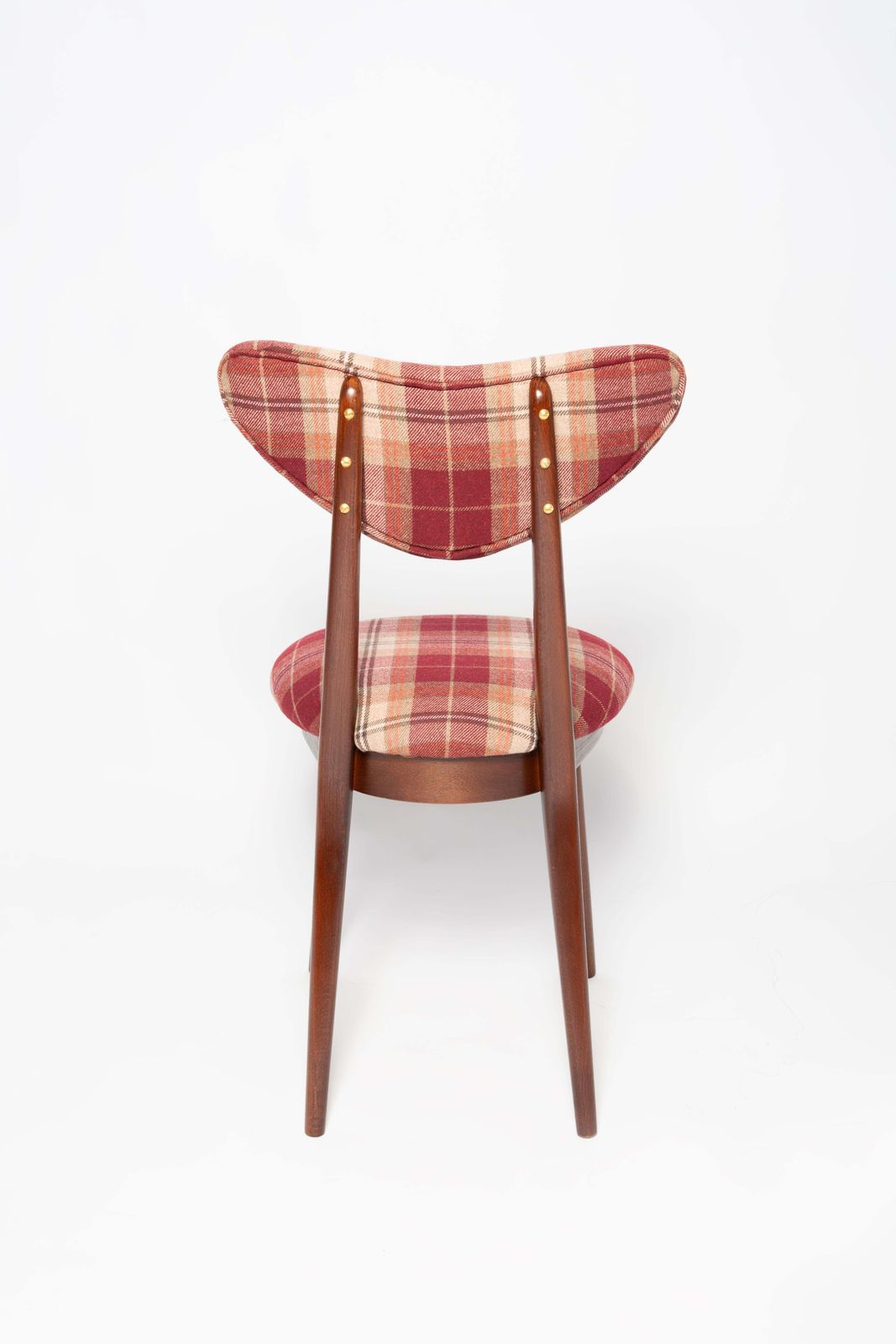 Mid Century Red Wine Classic Scottish Pattern Heart Chair, Europe, 1960s photo buy