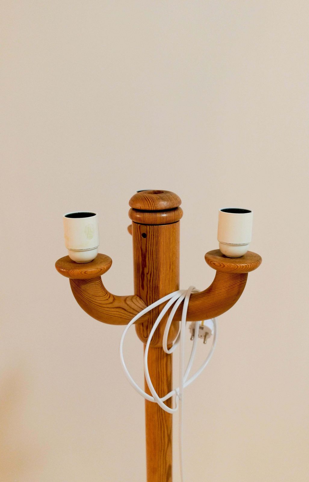 photo buy Scandinavian Modern Sculptural Floor Lamps Made In Pine, Sweden 1970s