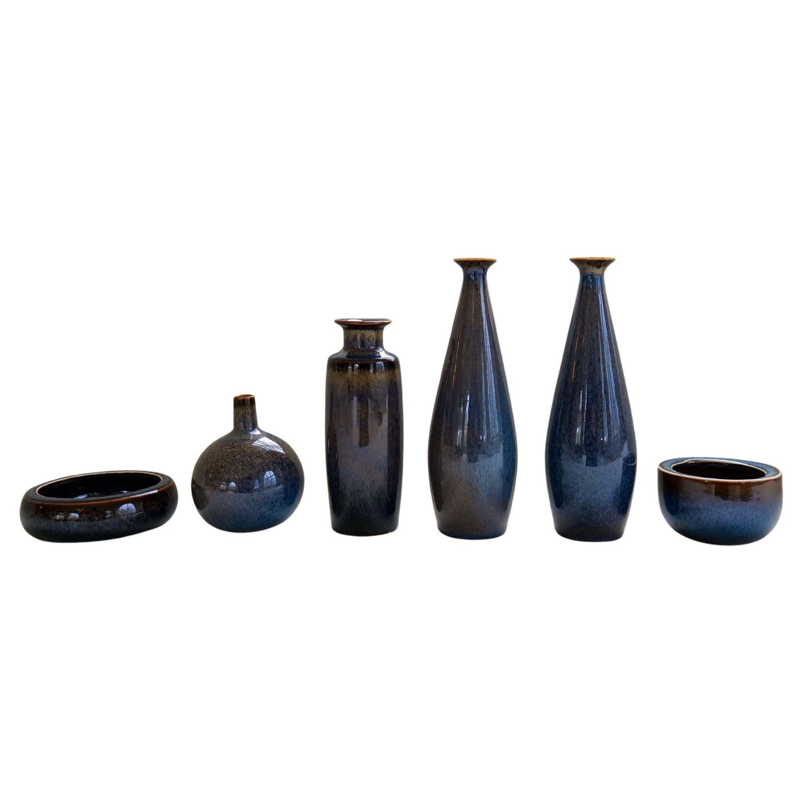 Midcentury Modern Collection Of 6 Vessels Carl Harry Stålhane Rörstrand Sweden