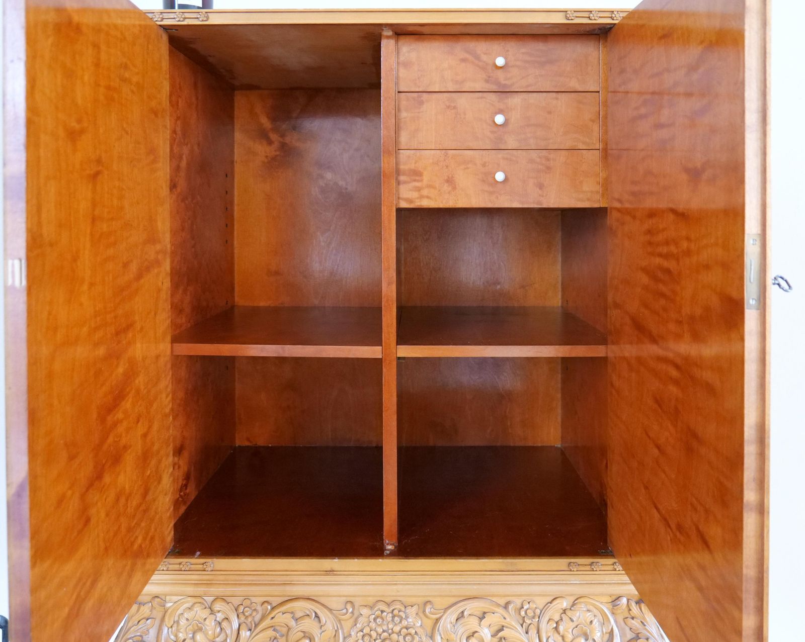 Furniture Midcentury Modern Handcrafted Cabinet Elm, Sweden, 1940s photo