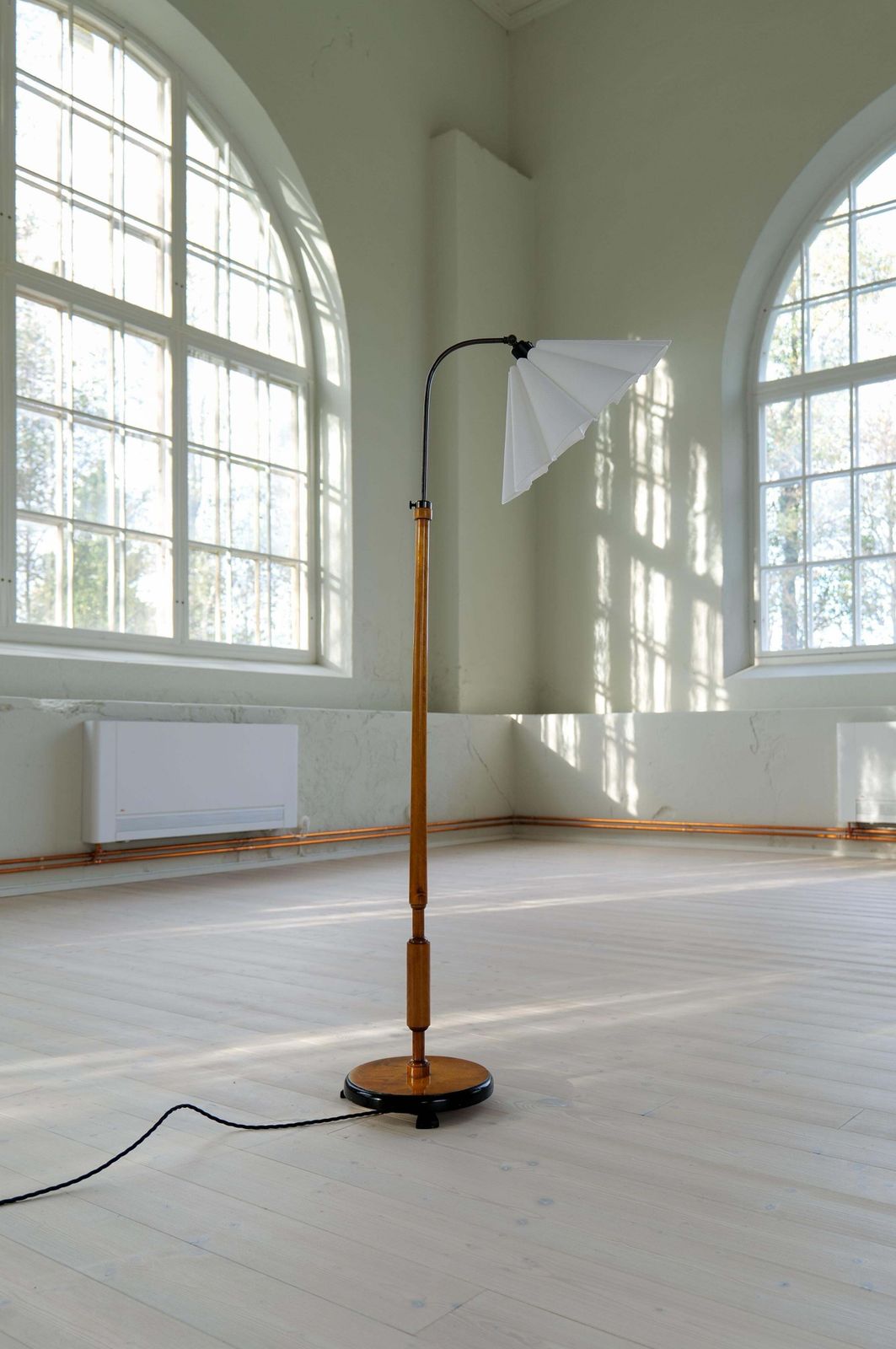 Art Deco Organic Floor Lamp In Stained Birch Sweden, 1930s photo buy