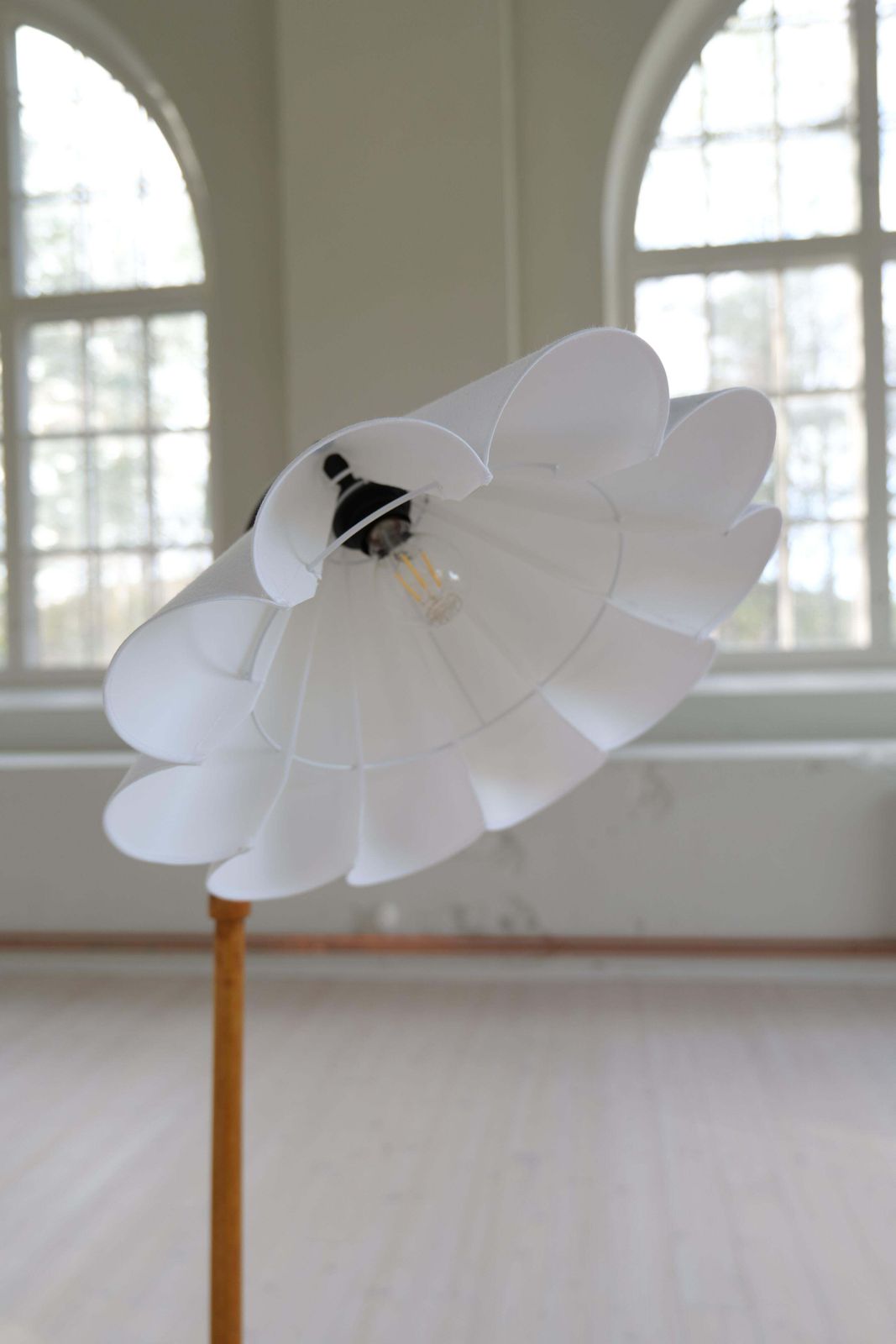 photo for sale Art Deco Organic Floor Lamp In Stained Birch Sweden, 1930s