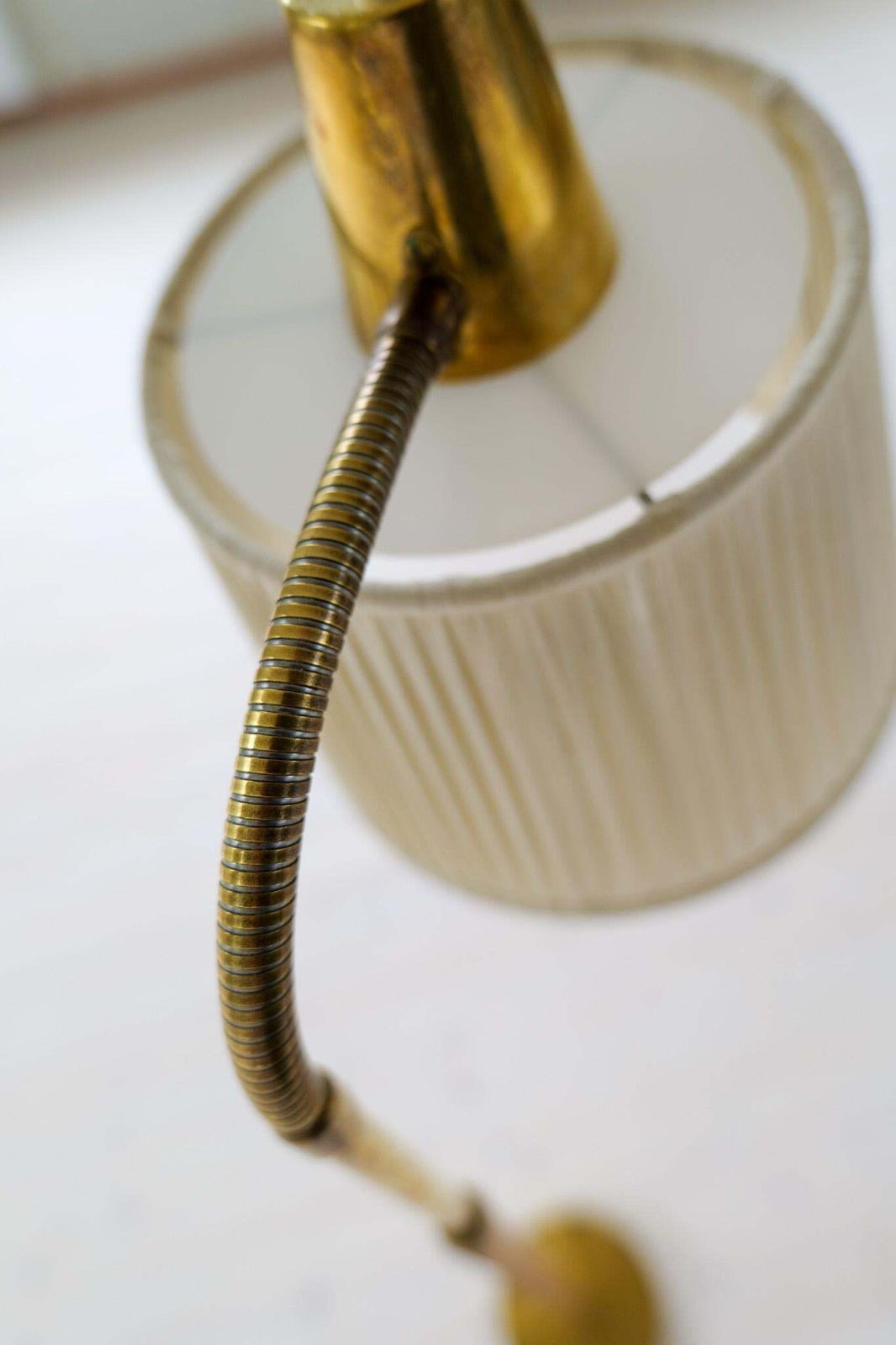 2209.0 Mid Century Brass Brown Leather Floor Lamp Falkenbergs Belysning, Sweden, 1960s photo