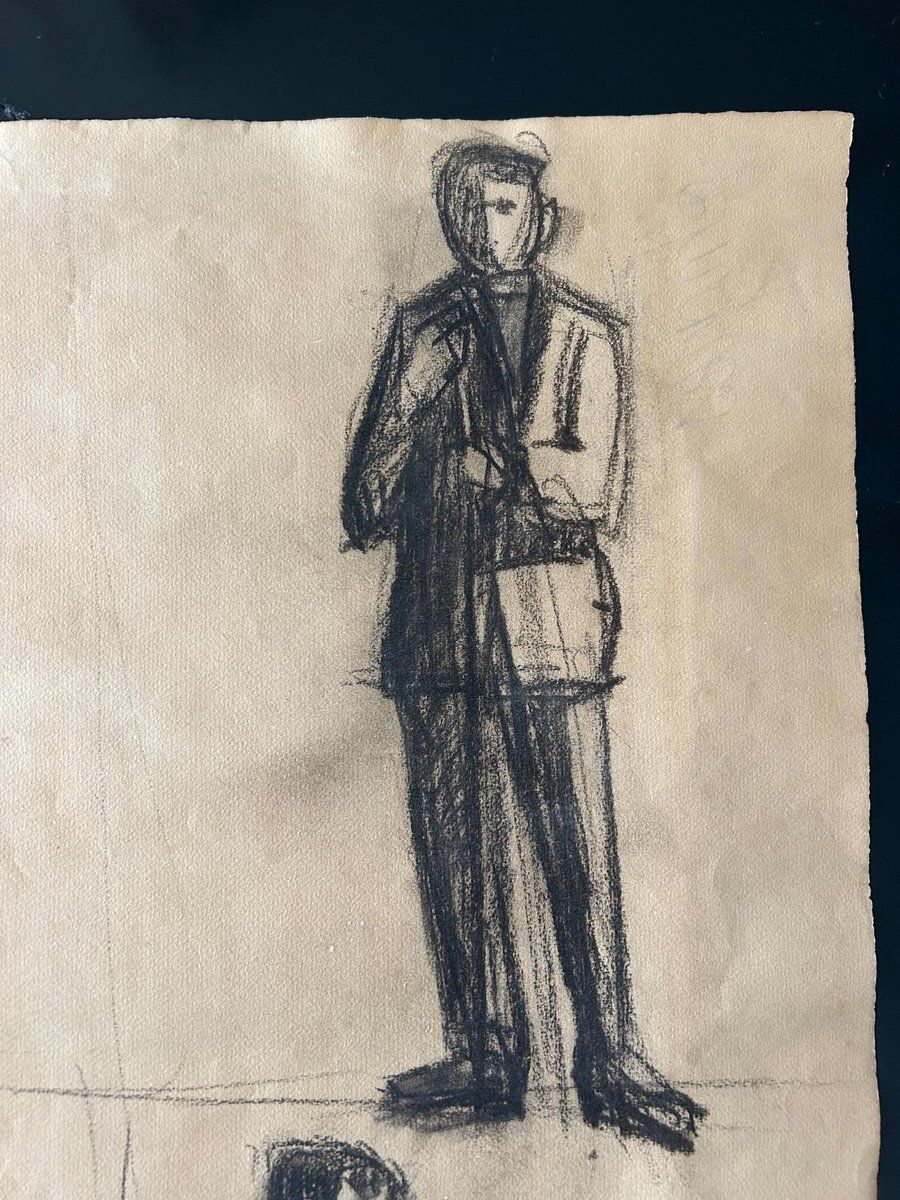 3 Sketches, December 1924, Charcoal On Paper, Set Of 3 photo buy