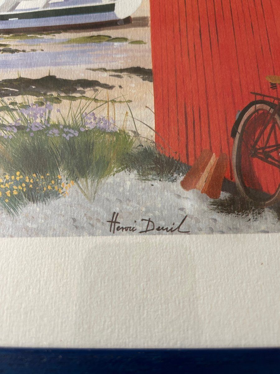 Henri Deuil, Coastal Scenes, 2000s, Lithographs, Set Of 2 photo Art